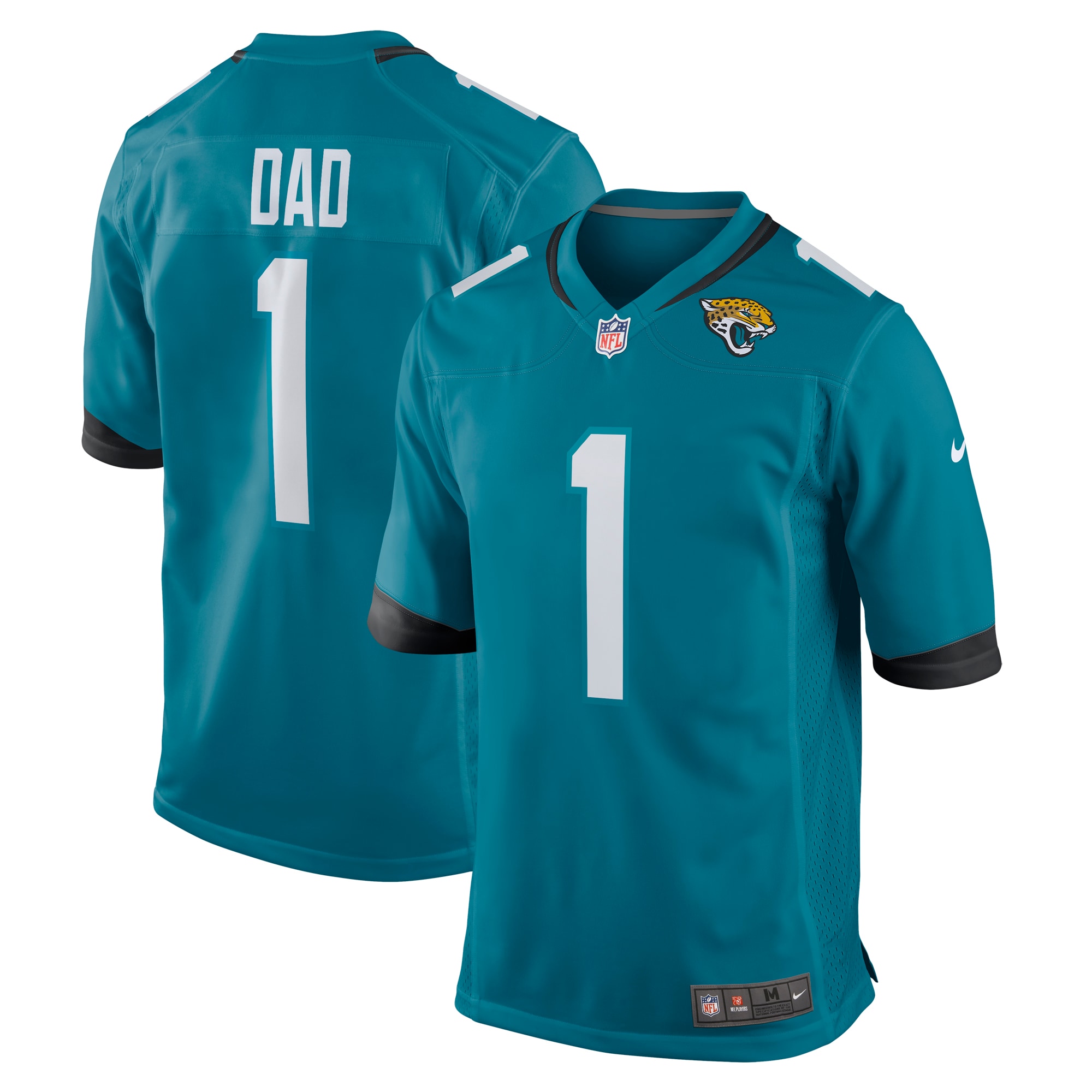 Jacksonville Jaguars Number 1 Dad Teal Game NFL Jersey Men's