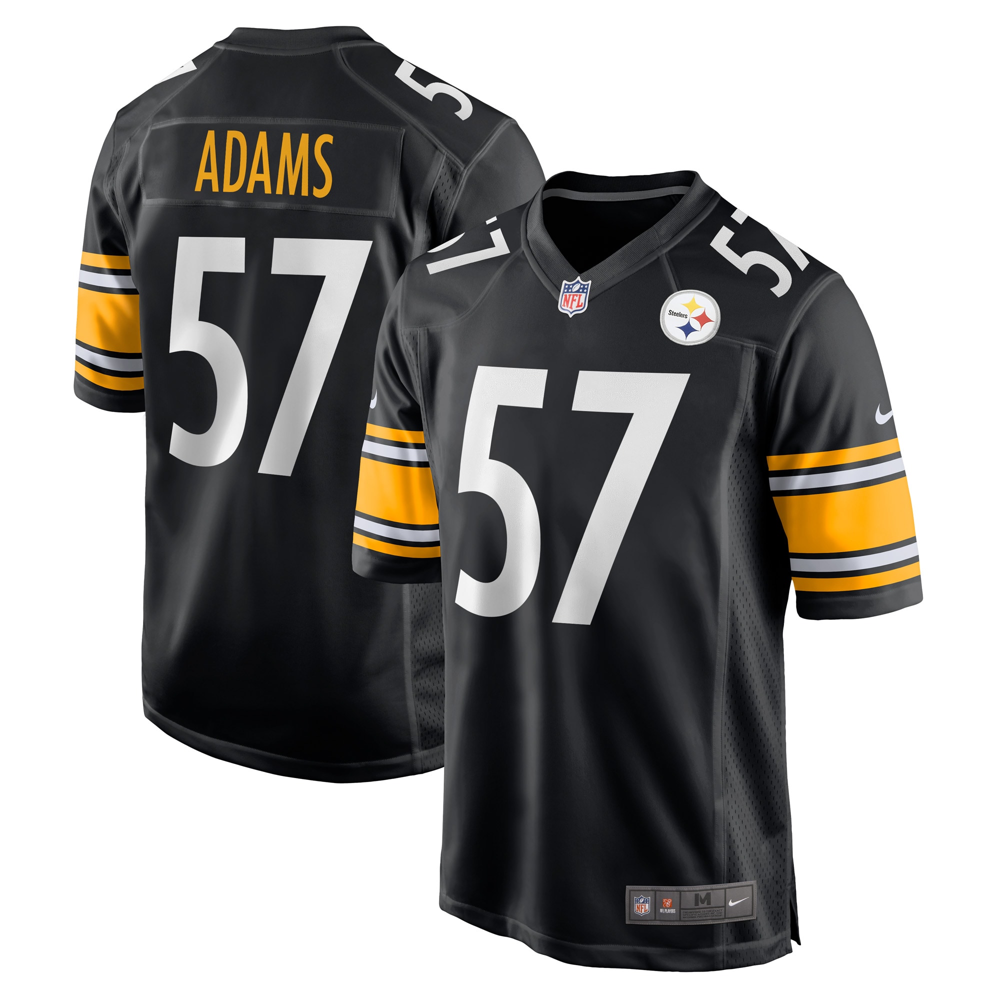 Pittsburgh Steelers Montravius Adams Black Game Player NFL Jersey Men's