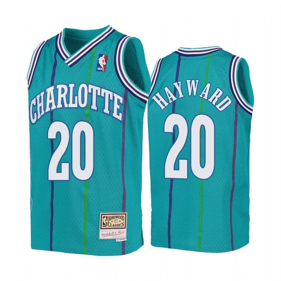 Gordon Hayward Charlotte Hornets Teal Hardwood Classics NBA Jersey Youth