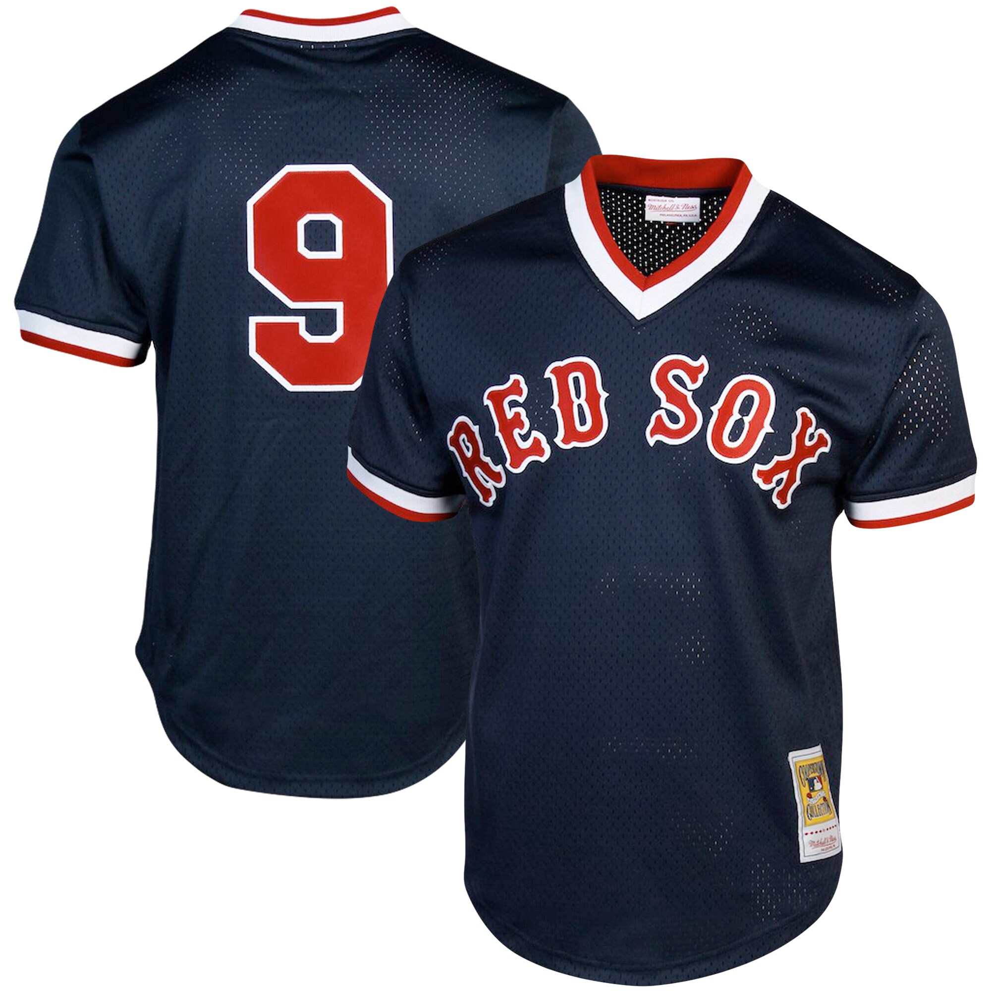 Boston Red Sox Ted Williams Mitchell Ness Navy Cooperstown Collection Big Tall Mesh Batting Practice MLB Jersey Men's