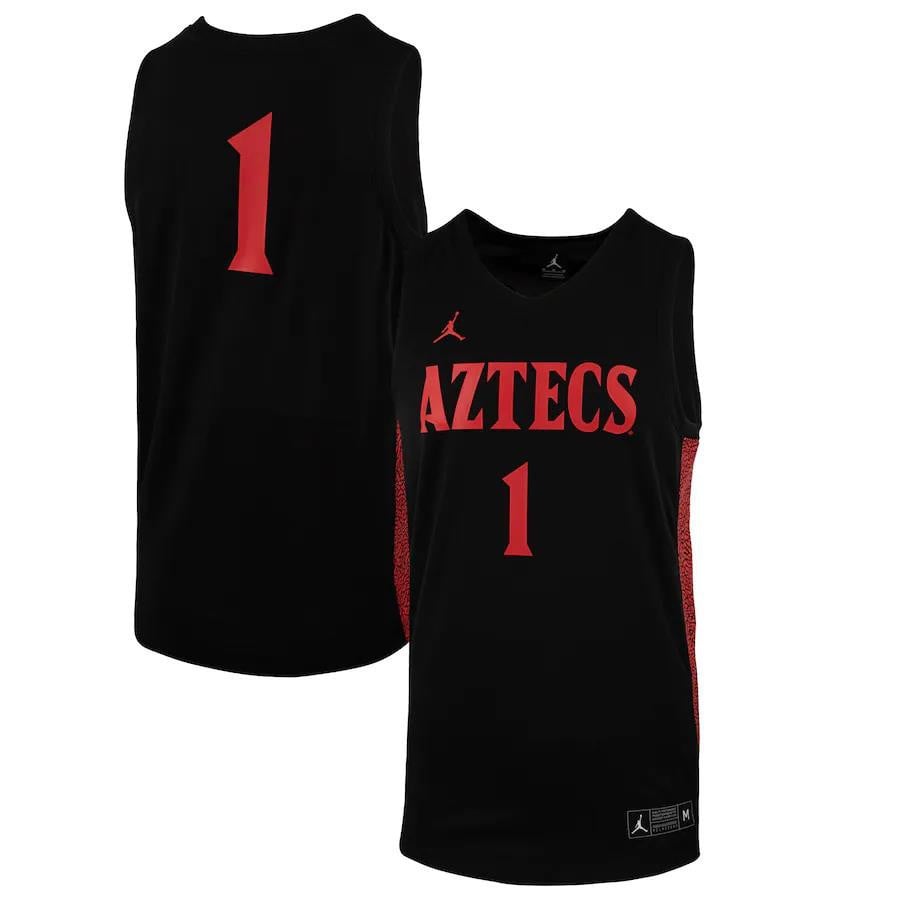 San Diego State Aztecs Jordan Brand Team Black #1 NCAA Jersey Men's