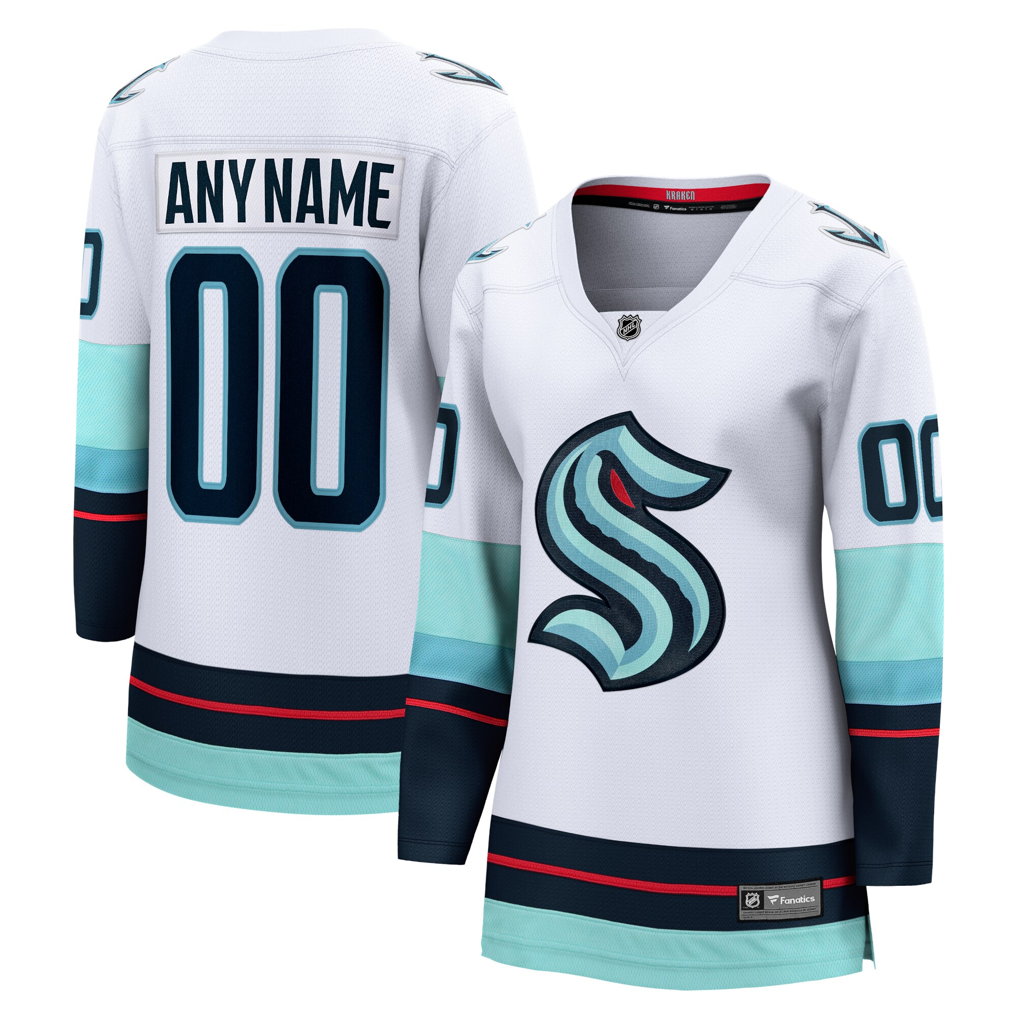 Seattle Kraken White Away Breakaway Custom NHL Jersey Women's