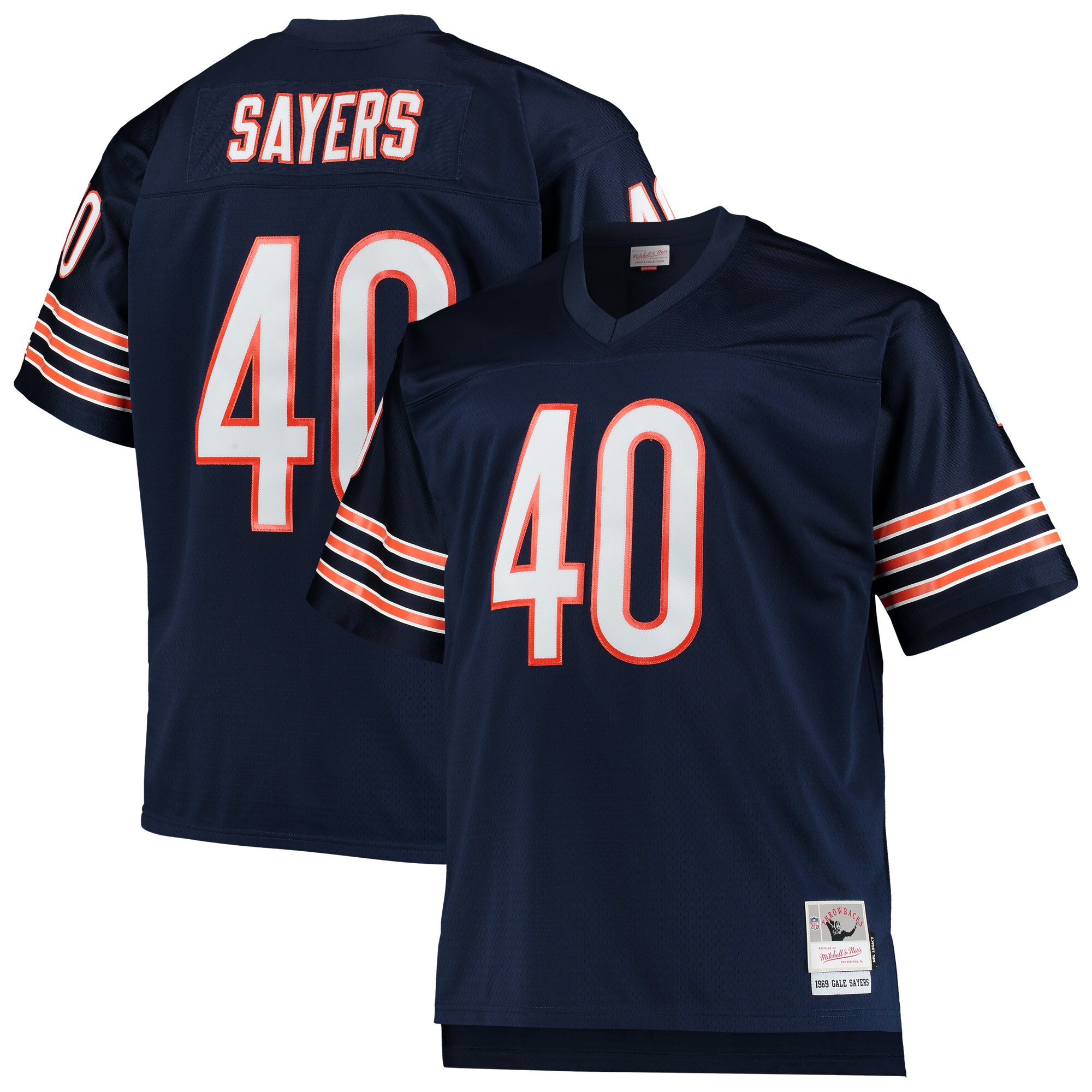 Chicago Bears Gale Sayers Mitchell Ness Navy Big Tall 1969 Retired Player NFL Jersey Men's