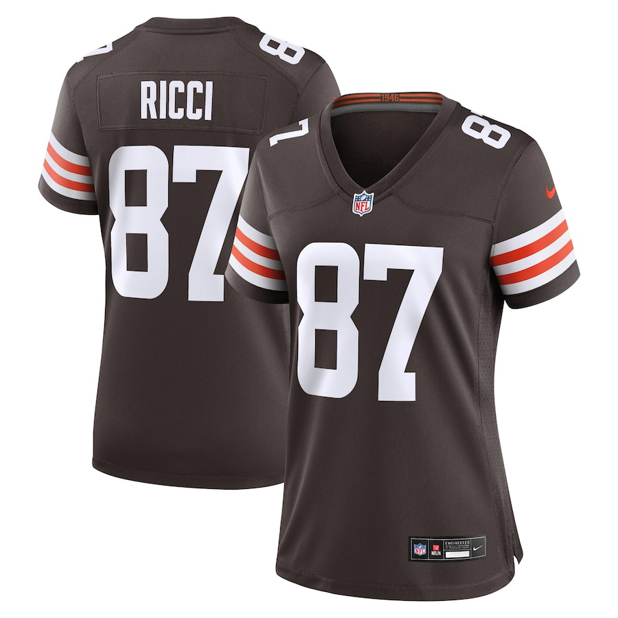 Giovanni Ricci 87 Cleveland Browns Game Brown NFL Jersey Women's