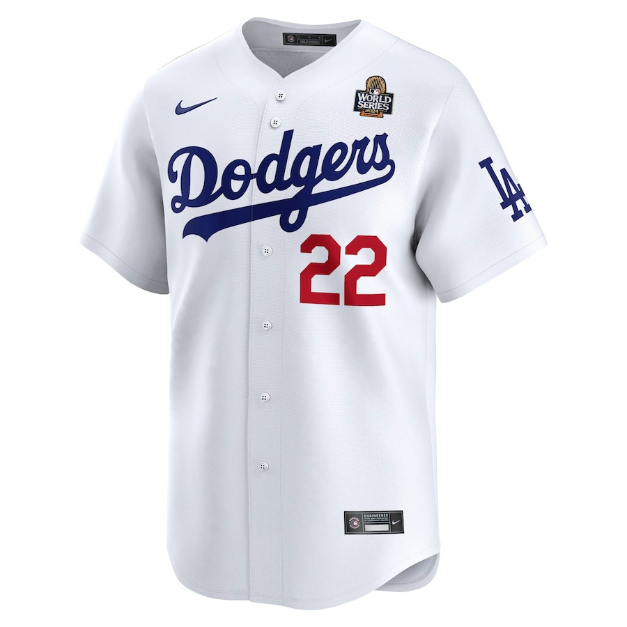 Clayton Kershaw 22 Los Angeles Dodgers 2024 World Series Home Limited Player White MLB Jersey Men's