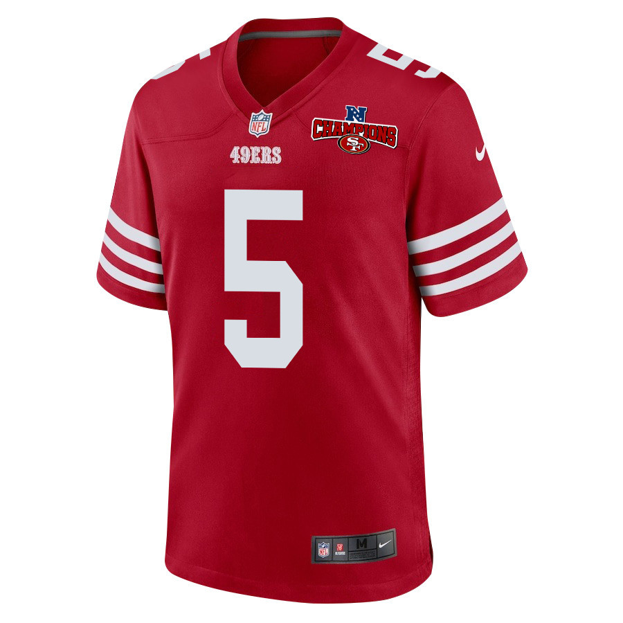 Randy Gregory 5 San Francisco 49ers NFC Champions Patch Game Scarlet NFL Jersey Men's