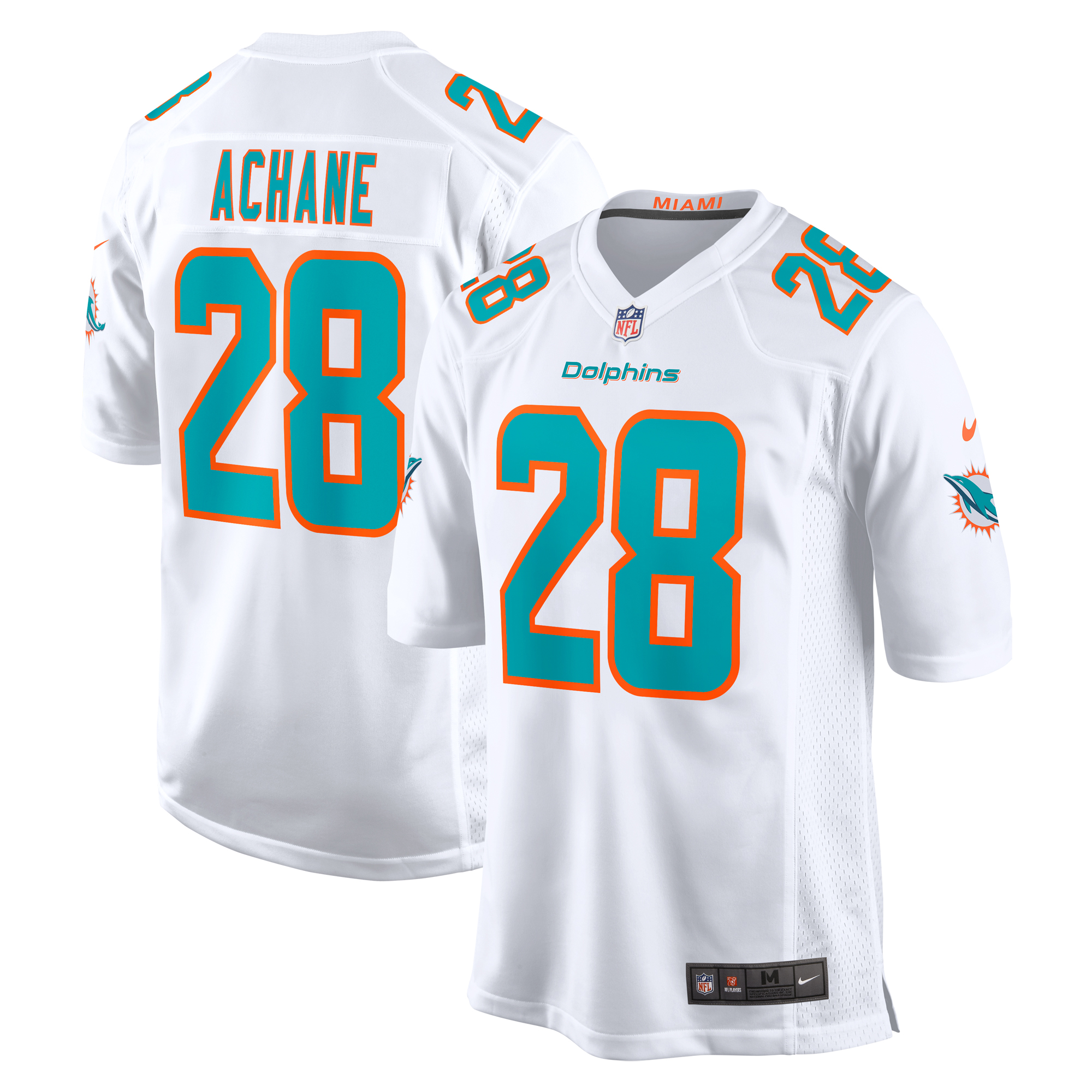 Miami Dolphins Devon Achane White Player Game NFL Jersey Men's