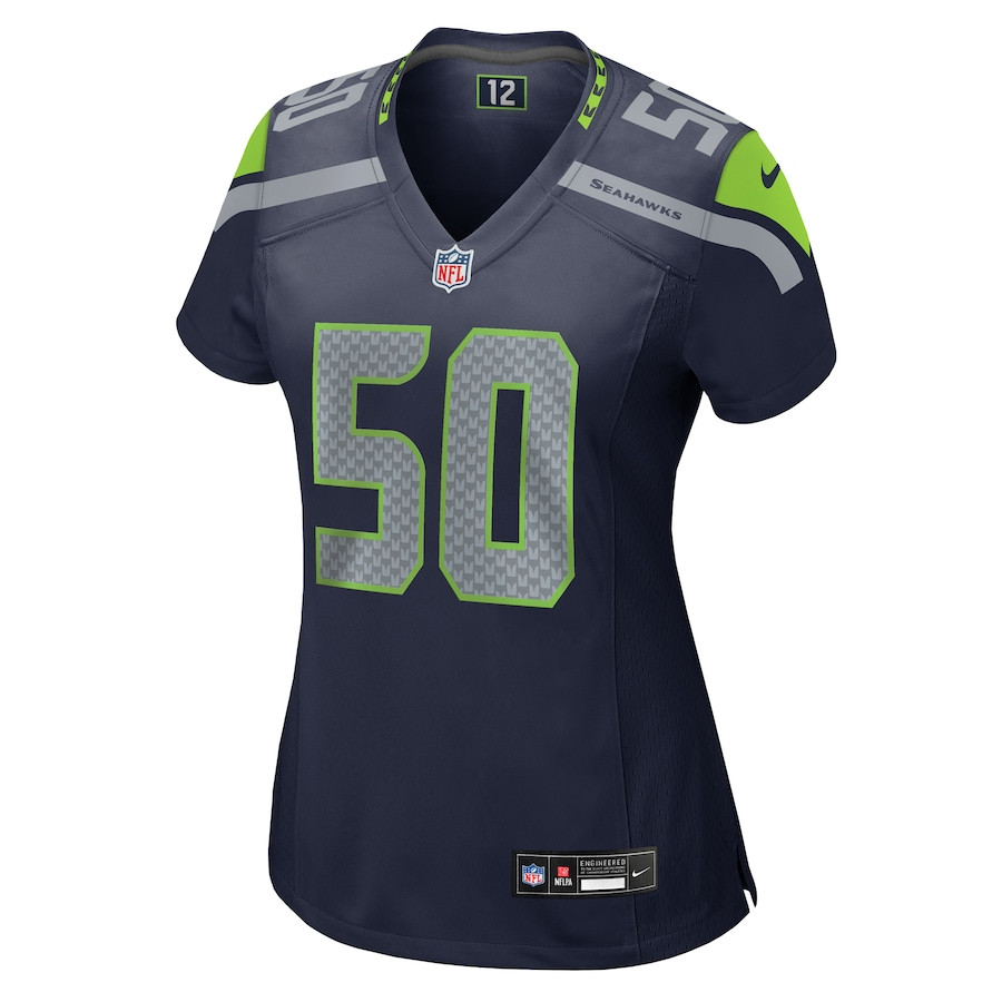 Trevis Gipson 50 Seattle Seahawks Team Game College Navy NFL Jersey Women's