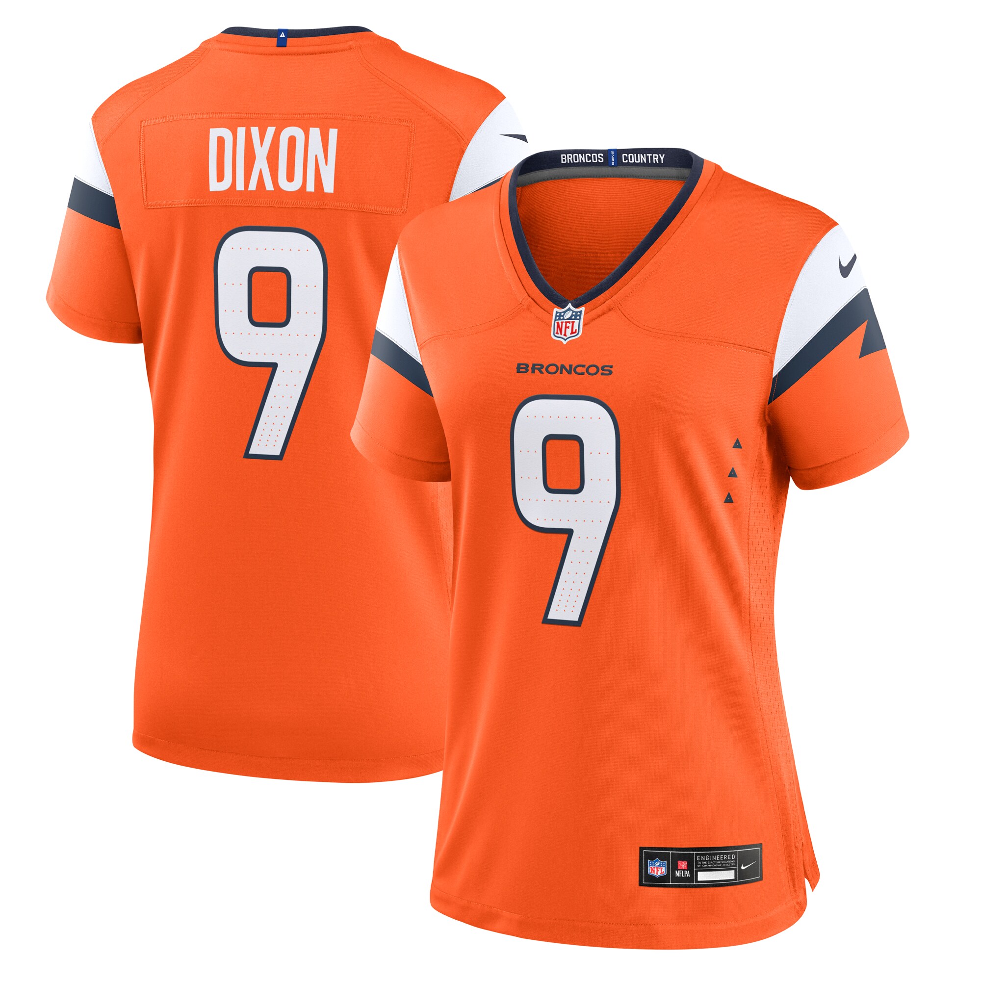 Denver Broncos Riley Dixon Orange Team Game NFL Jersey Women's