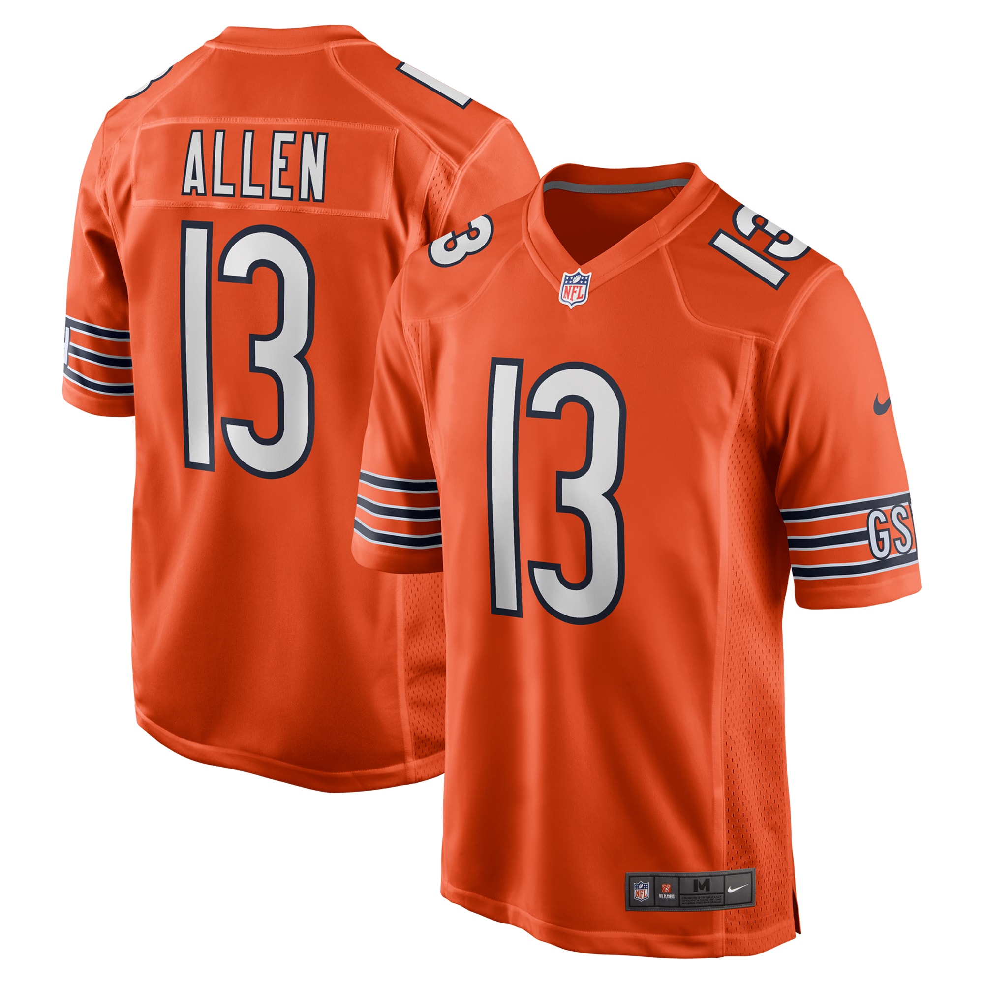 Chicago Bears Keenan Allen Orange Alternate Game NFL Jersey Men's