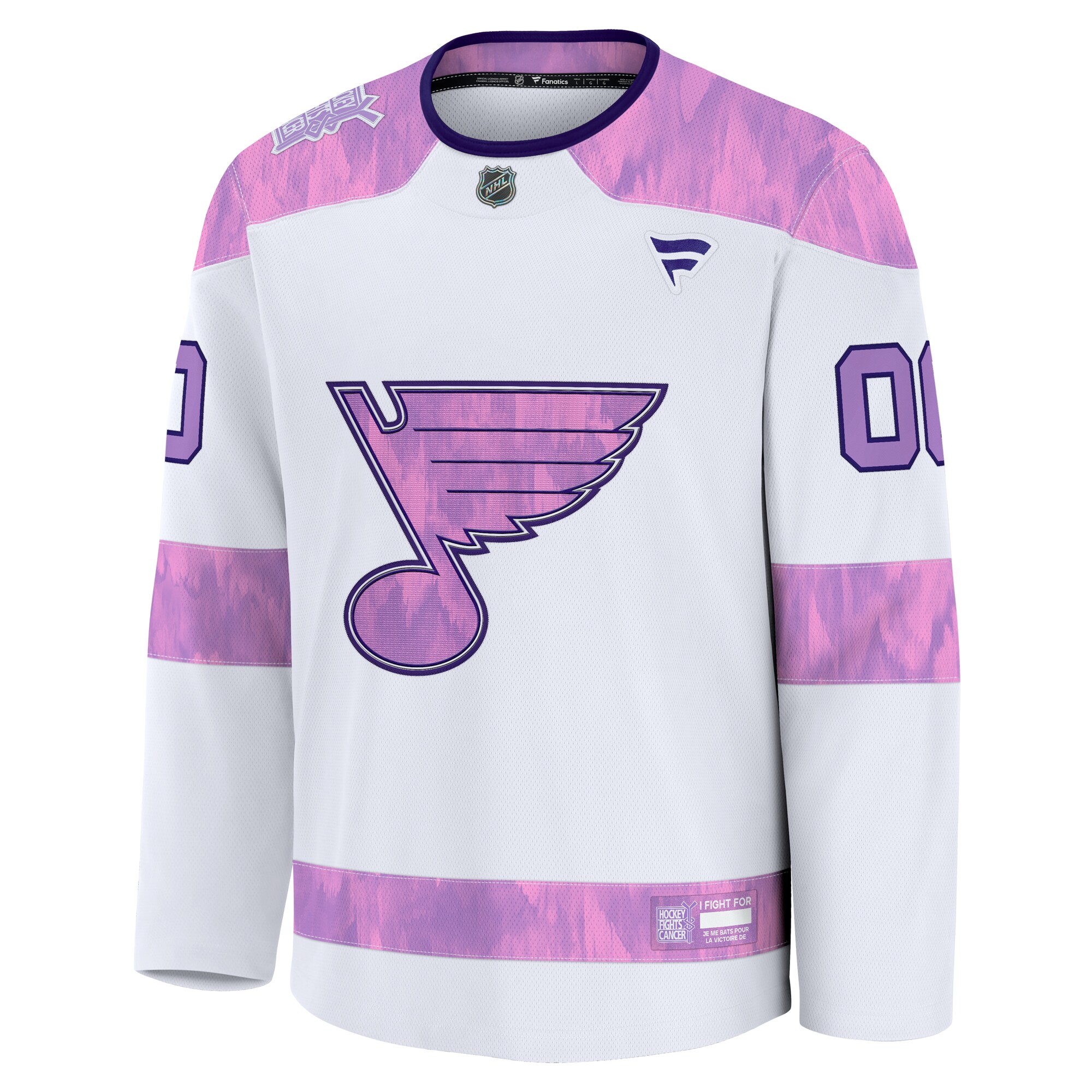 St. Louis Blues White 2024 Fights Cancer Custom Practice NHL Jersey Men's