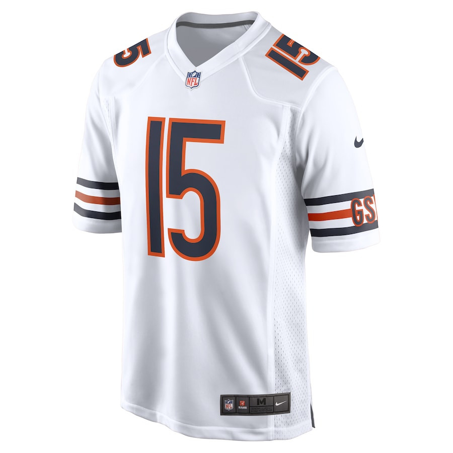 Rome Odunze 15 Chicago Bears Game White NFL Jersey Men's