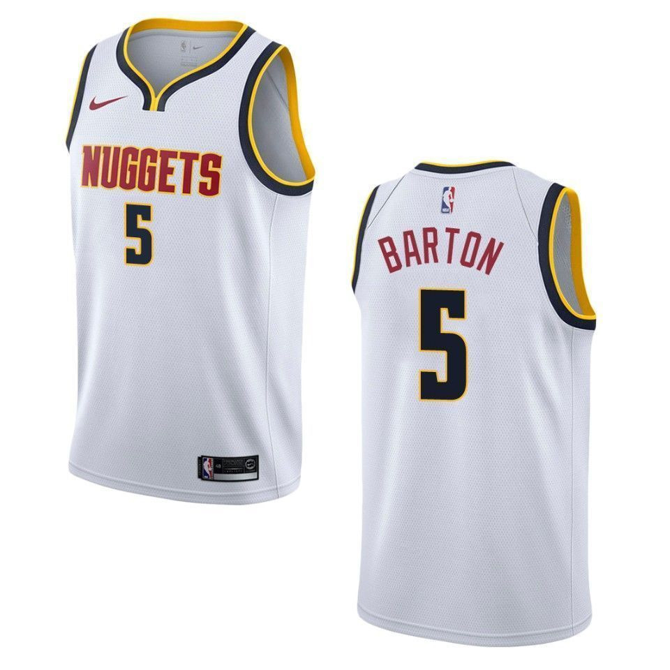 Denver Nuggets 5 Will Barton Association Swingman Wihte NBA Jersey Men's