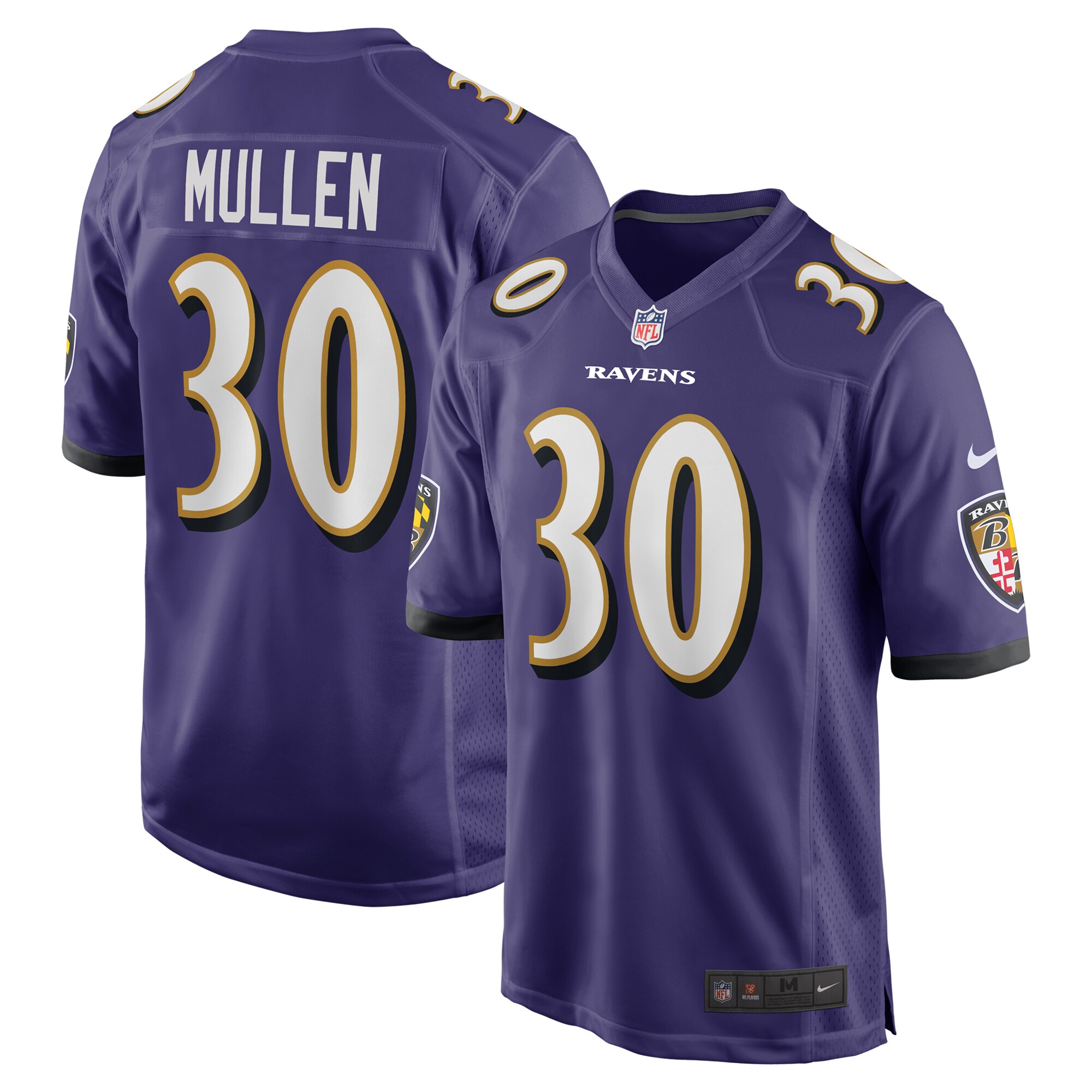 Baltimore Ravens Trayvon Mullen Purple Team Game NFL Jersey Men's