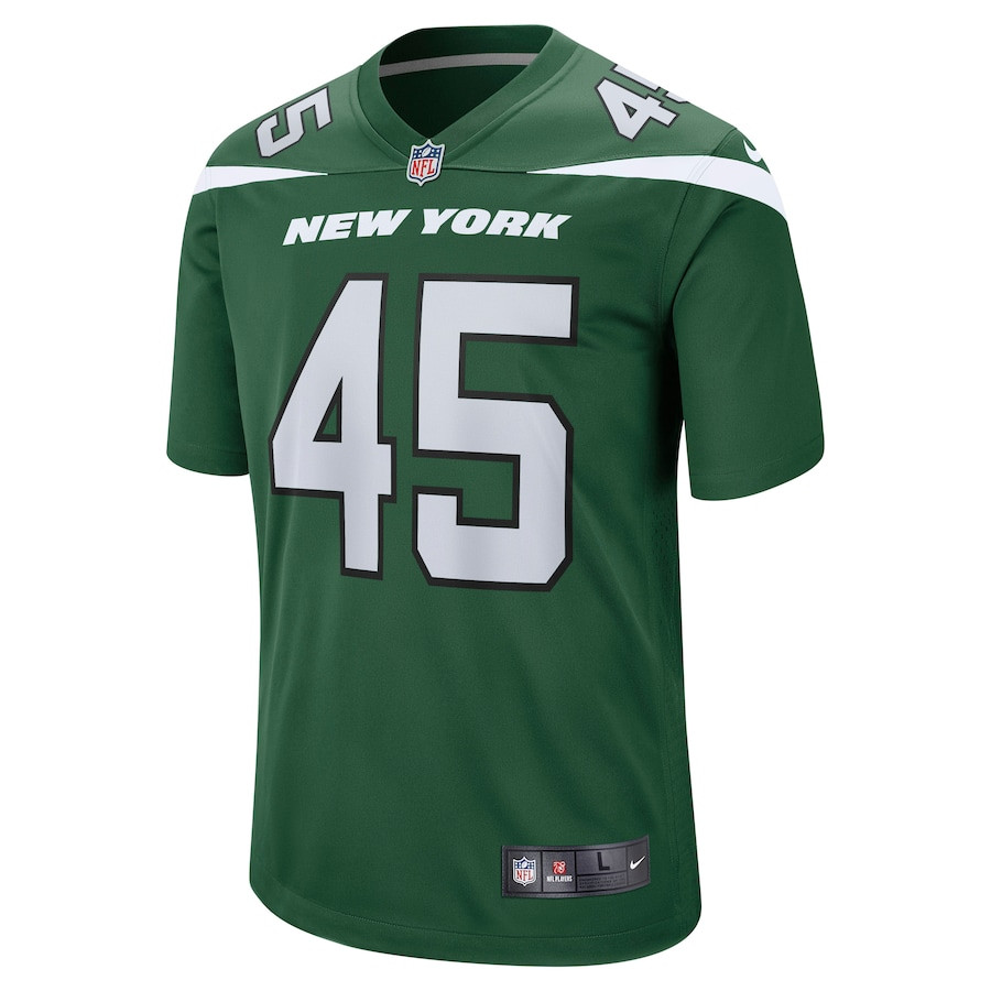 Hamsah Nasirildeen 45 New York Jets Game Gotham Green NFL Jersey Men's
