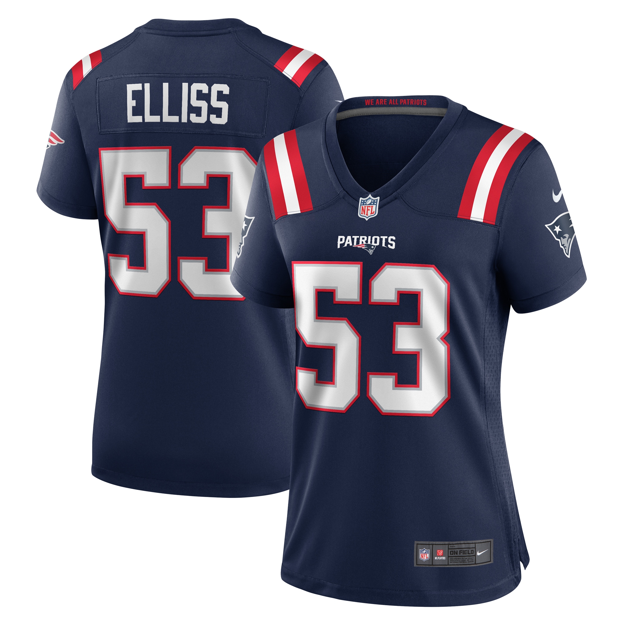 New England Patriots Christian Elliss Navy Game NFL Jersey Women's