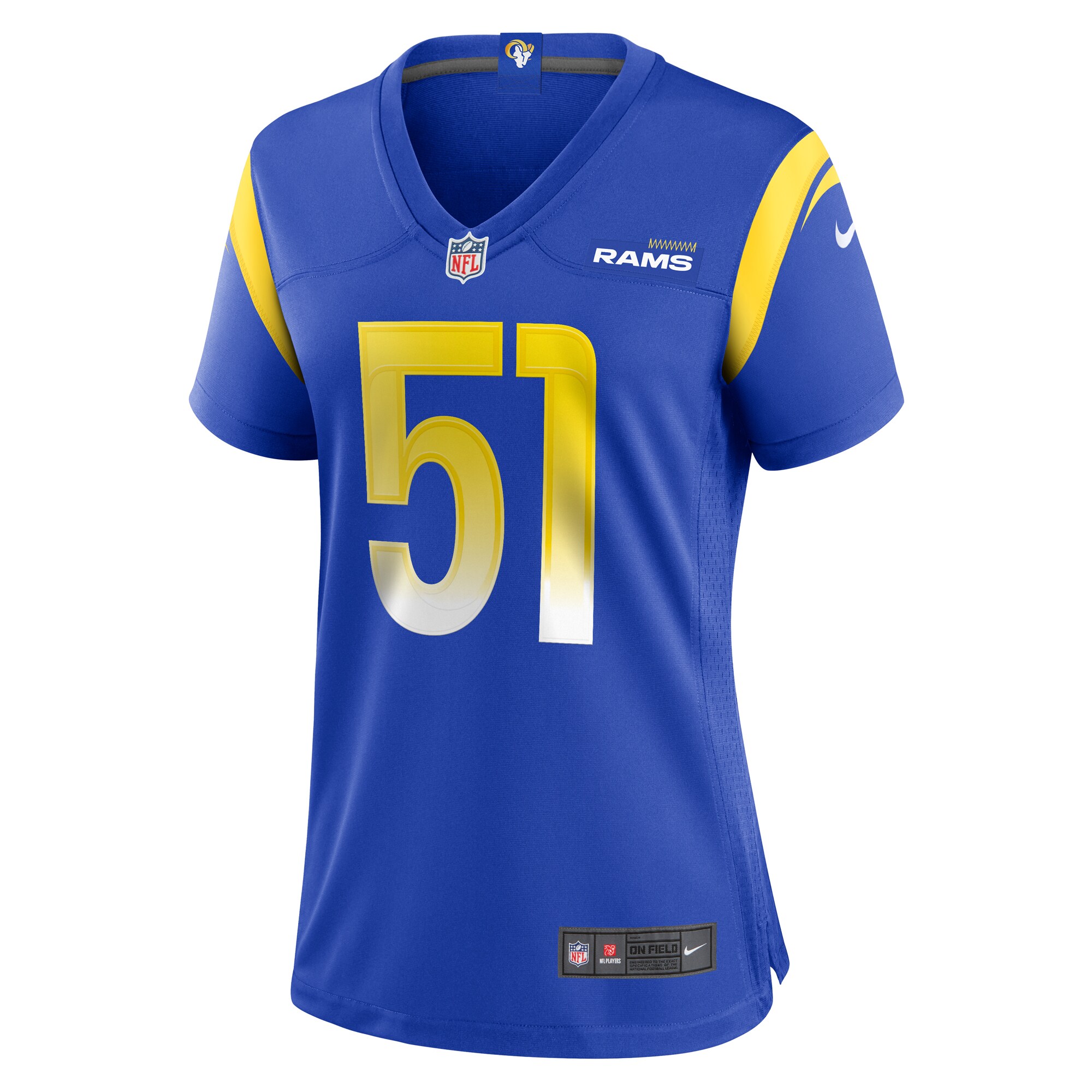 Los Angeles Rams Zach VanValkenburg Royal Team Game NFL Jersey Women's