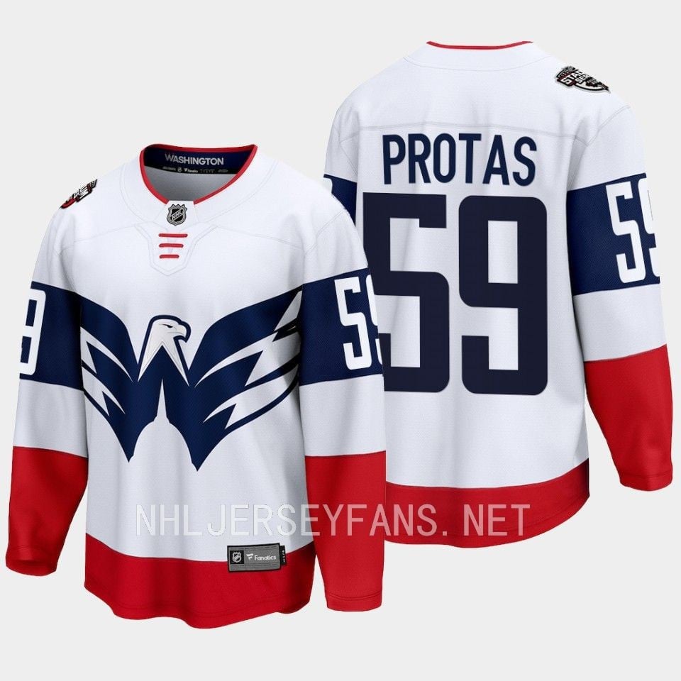Aliaksei Protas 59 Washington Capitals 2023 Stadium White Primegreen NHL Jersey Men's