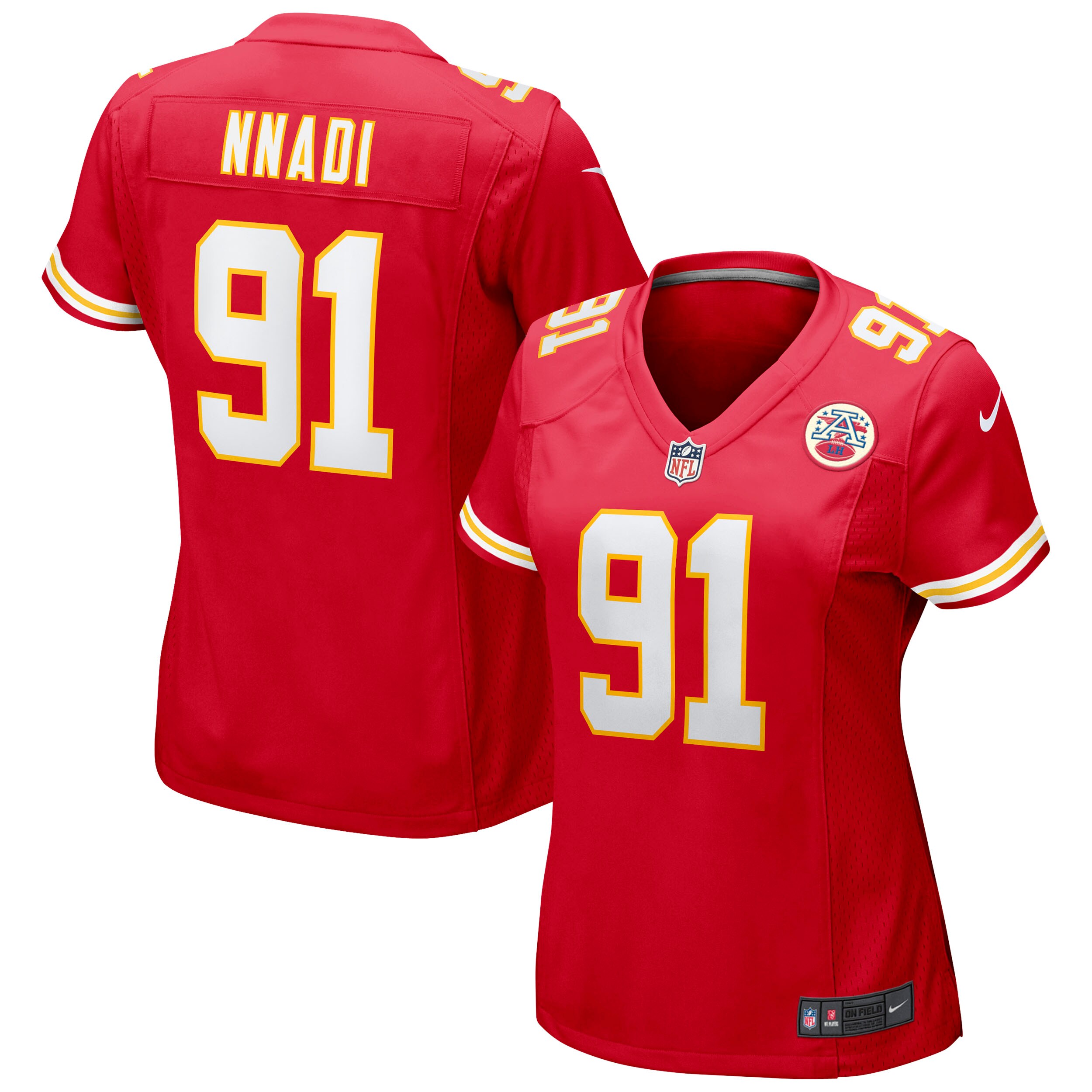 Kansas City Chiefs Derrick Nnadi Red Game NFL Jersey Women's