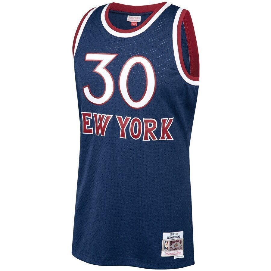 Bernard King New York Knicks Mitchell Ness 1982-83 Hardwood Classics Swingman Navy NBA Jersey Men's