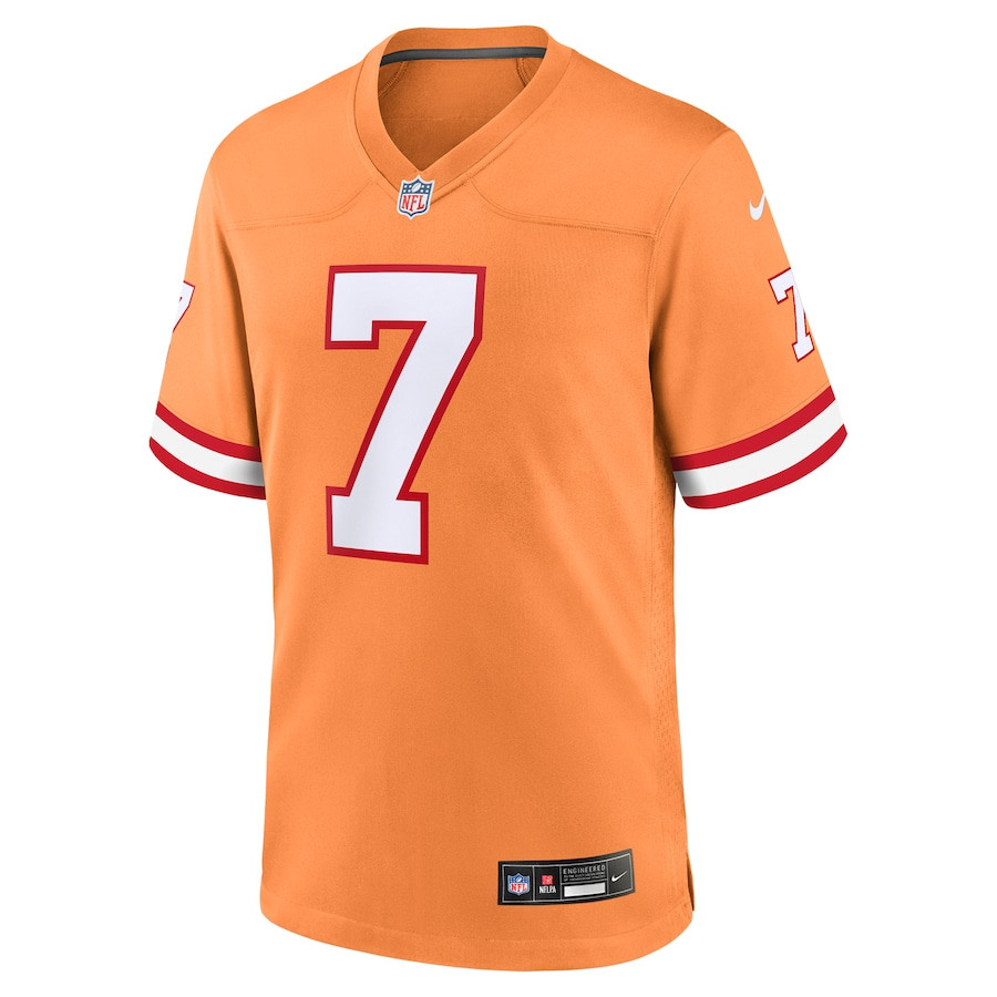 Bucky Irving 7 Tampa Bay Buccaneers Alternate Game Orange NFL Jersey Men's