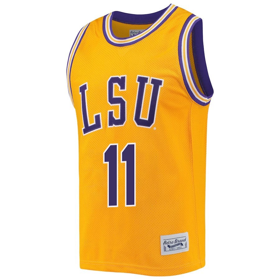 Emily Ward 11 LSU Tigers 2023 Retro- Gold NCAA Jersey Men's