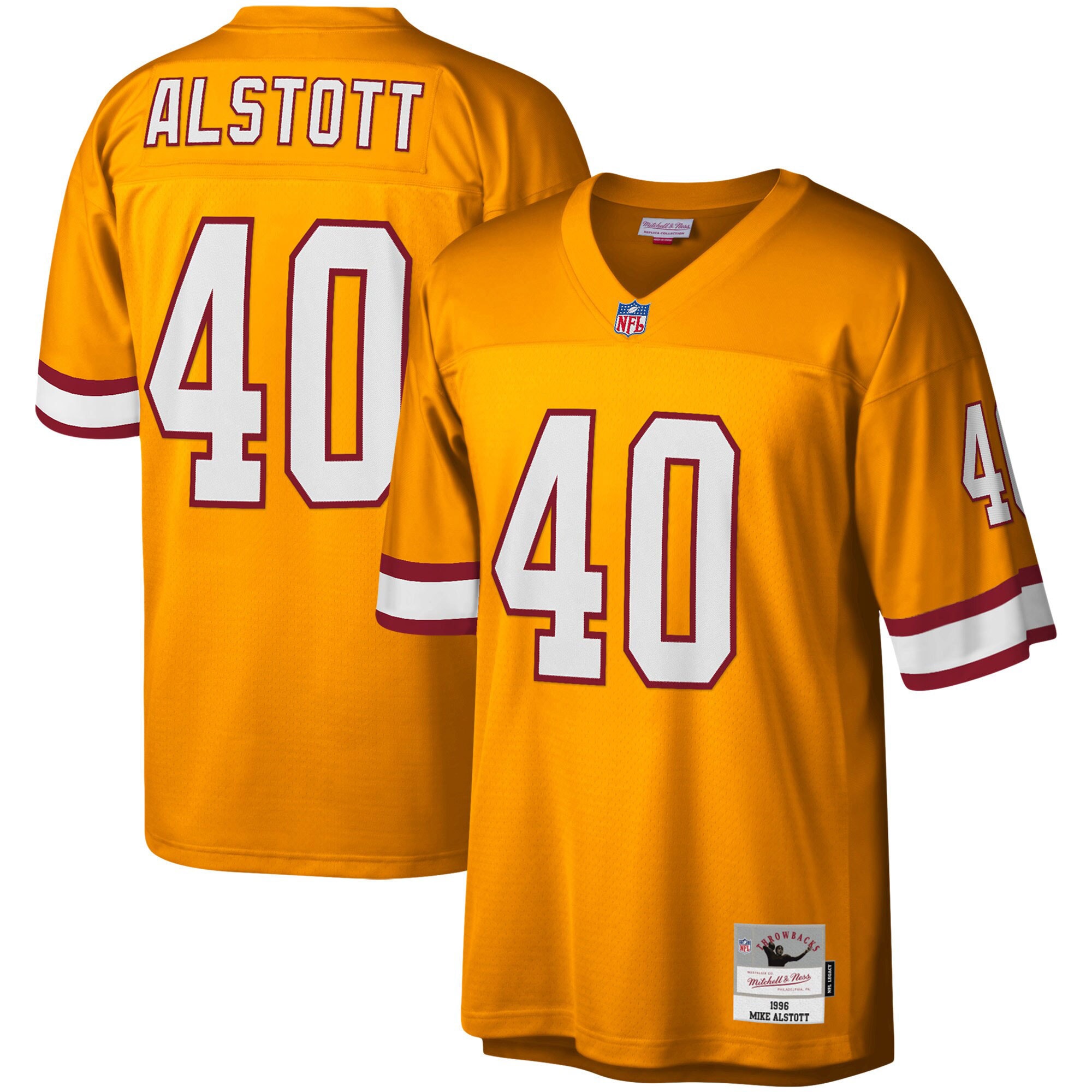 Tampa Bay Buccaneers Mike Alstott Mitchell Ness Orange Big Tall 1996 Retired Player NFL Jersey Men's