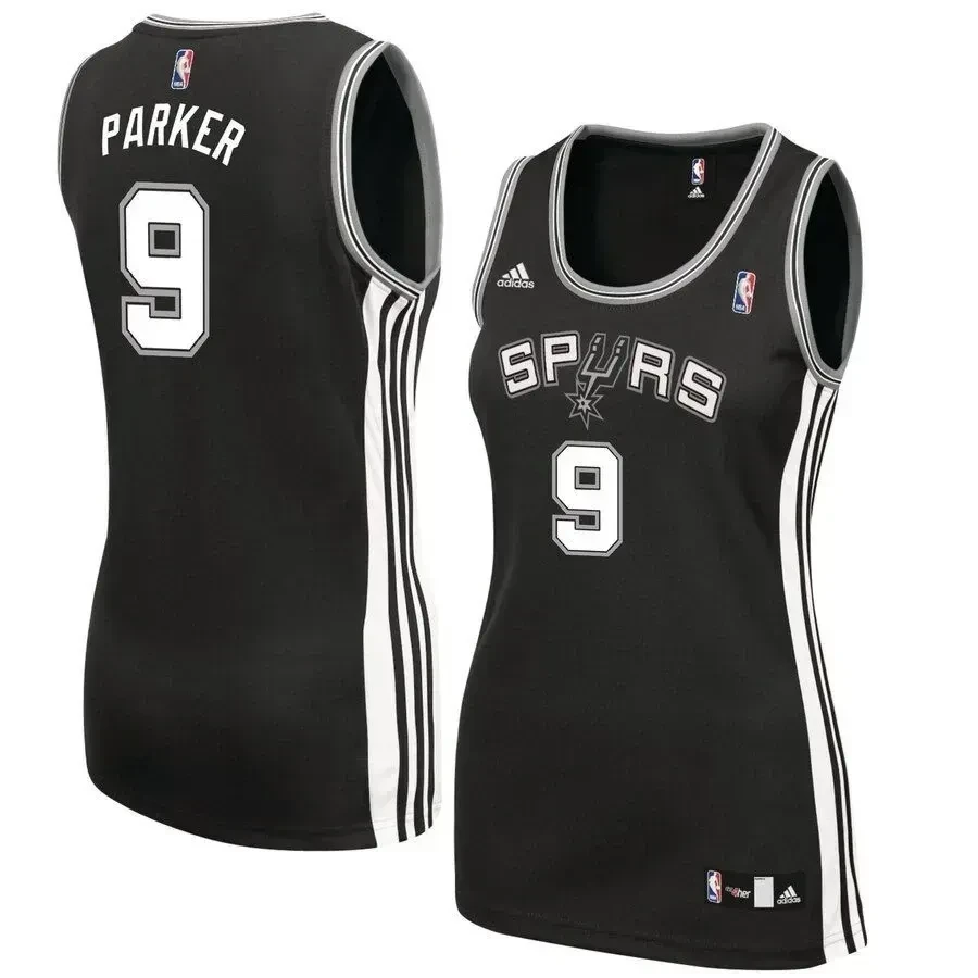 Tony Parker San Antonio Spurs Team Black NBA Jersey Women's