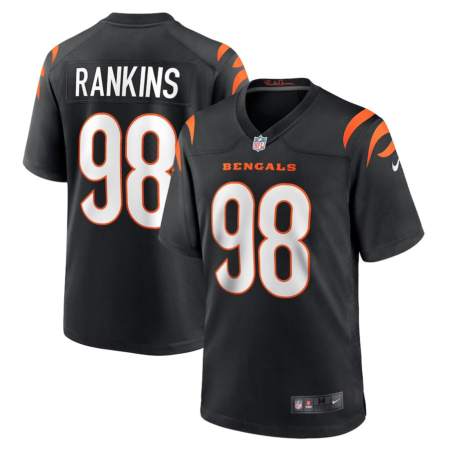 Sheldon Rankins 98 Cincinnati Bengals Game Black NFL Jersey Men's