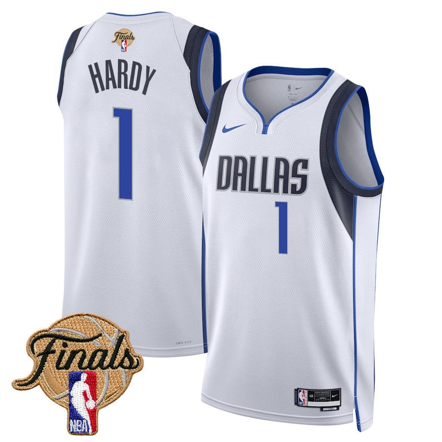 Jaden Hardy 1 Dallas Mavericks 2024 FINALS PATCH Swingman Association Editio White NBA Jersey Men's