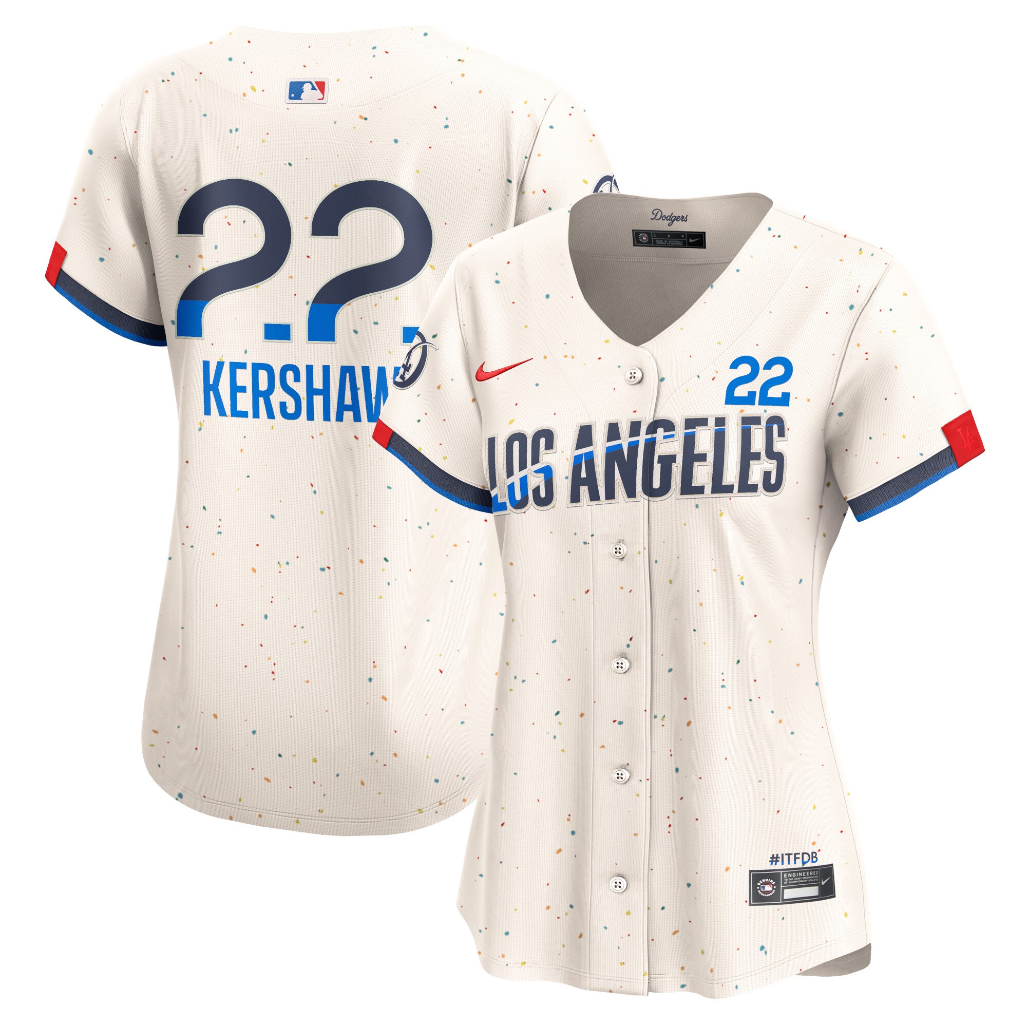 Los Angeles Dodgers Clayton Kershaw Cream 2024 City Connect Limited Player MLB Jersey Women's