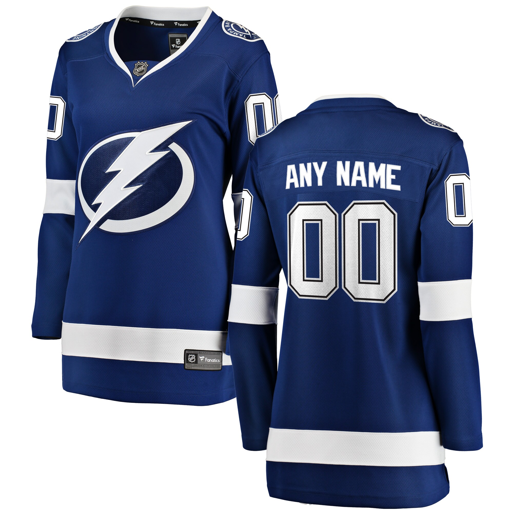 Tampa Bay Lightning Blue Home Breakaway Custom NHL Jersey Women's