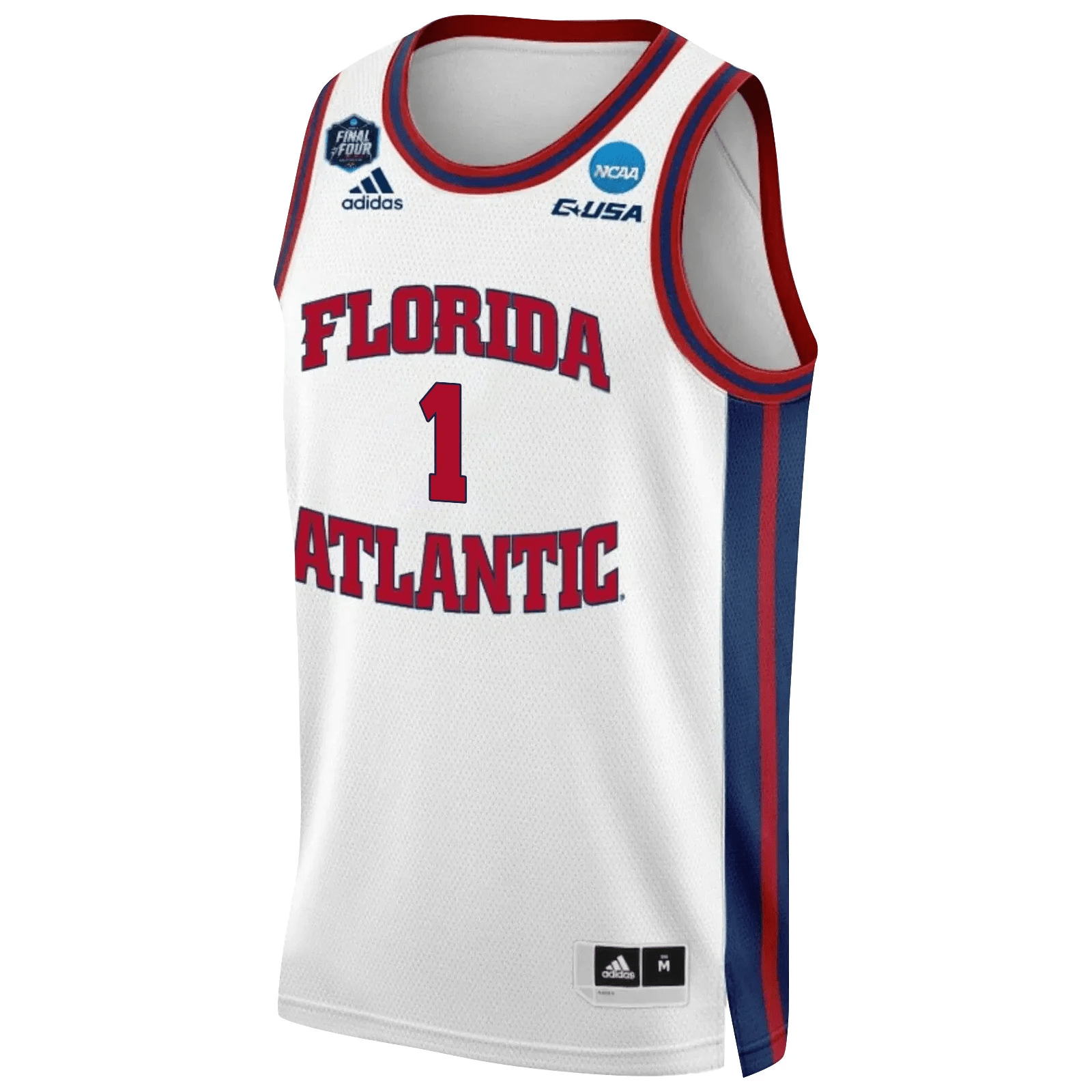 Johnell Davis 1 FAU Owls 2023 Final Four White NCAA Jersey Men's