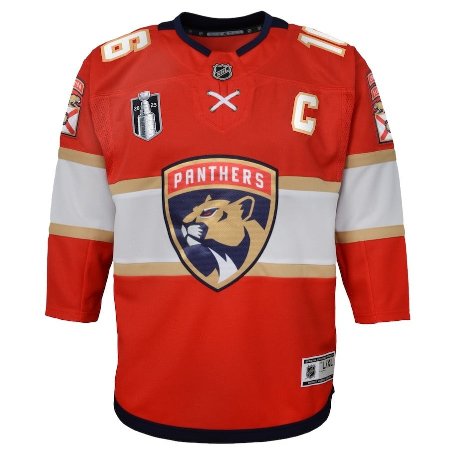Aleksander Barkov 16 Florida Panthers 2023 Stanley Cup Final Home Red NHL Jersey Youth