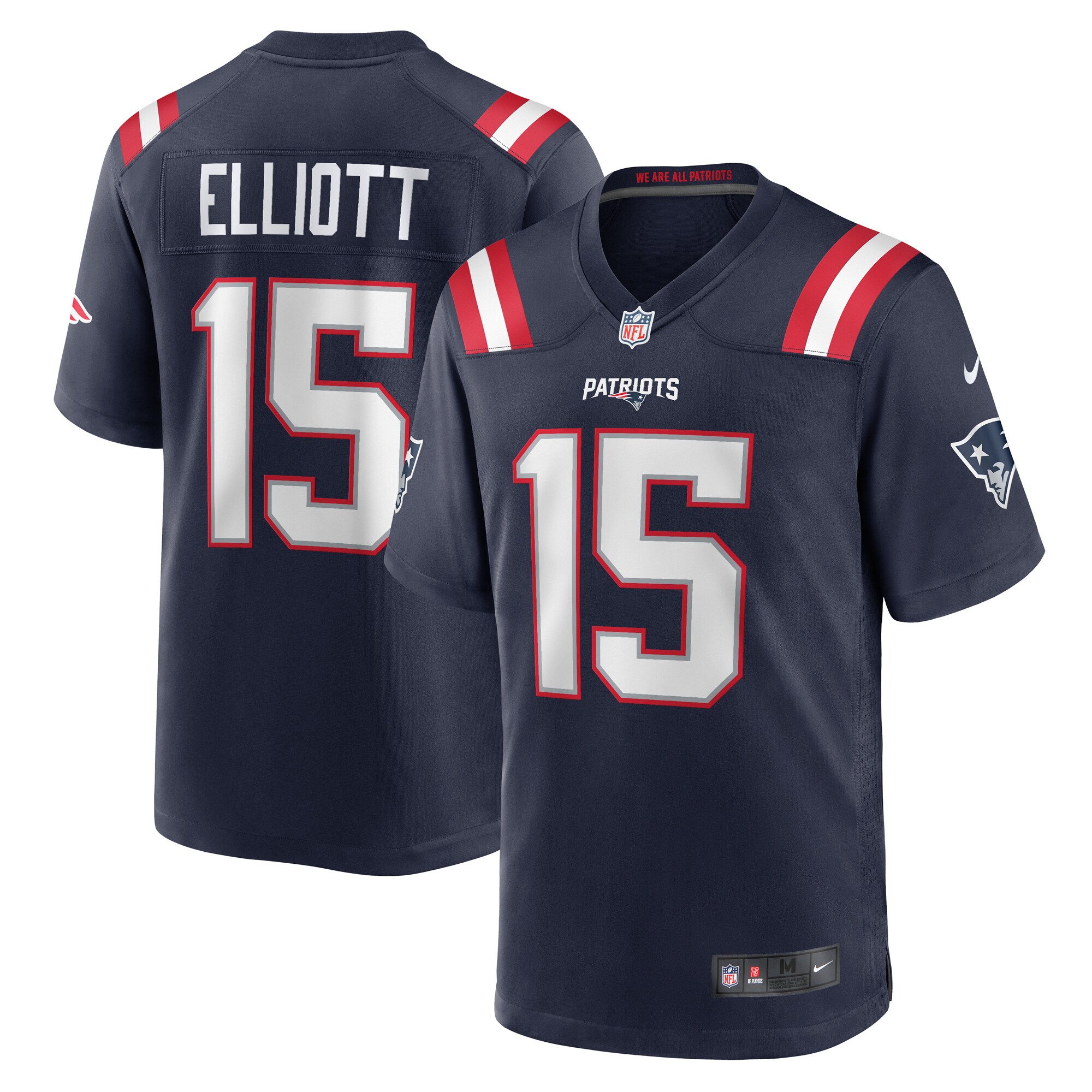 New England Patriots Ezekiel Elliott Navy Game Player NFL Jersey Men's