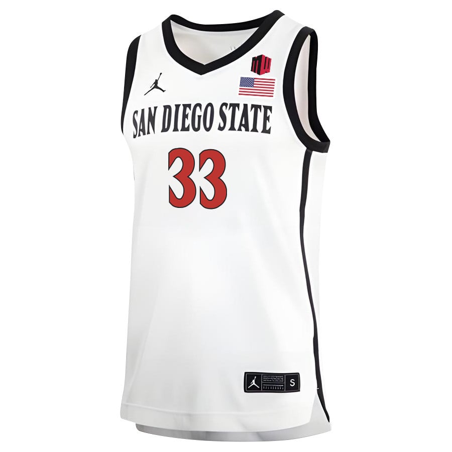 Aguek Arop 33 San Diego State Aztecs 2023 MW Logo- Me White NCAA Jersey Men's
