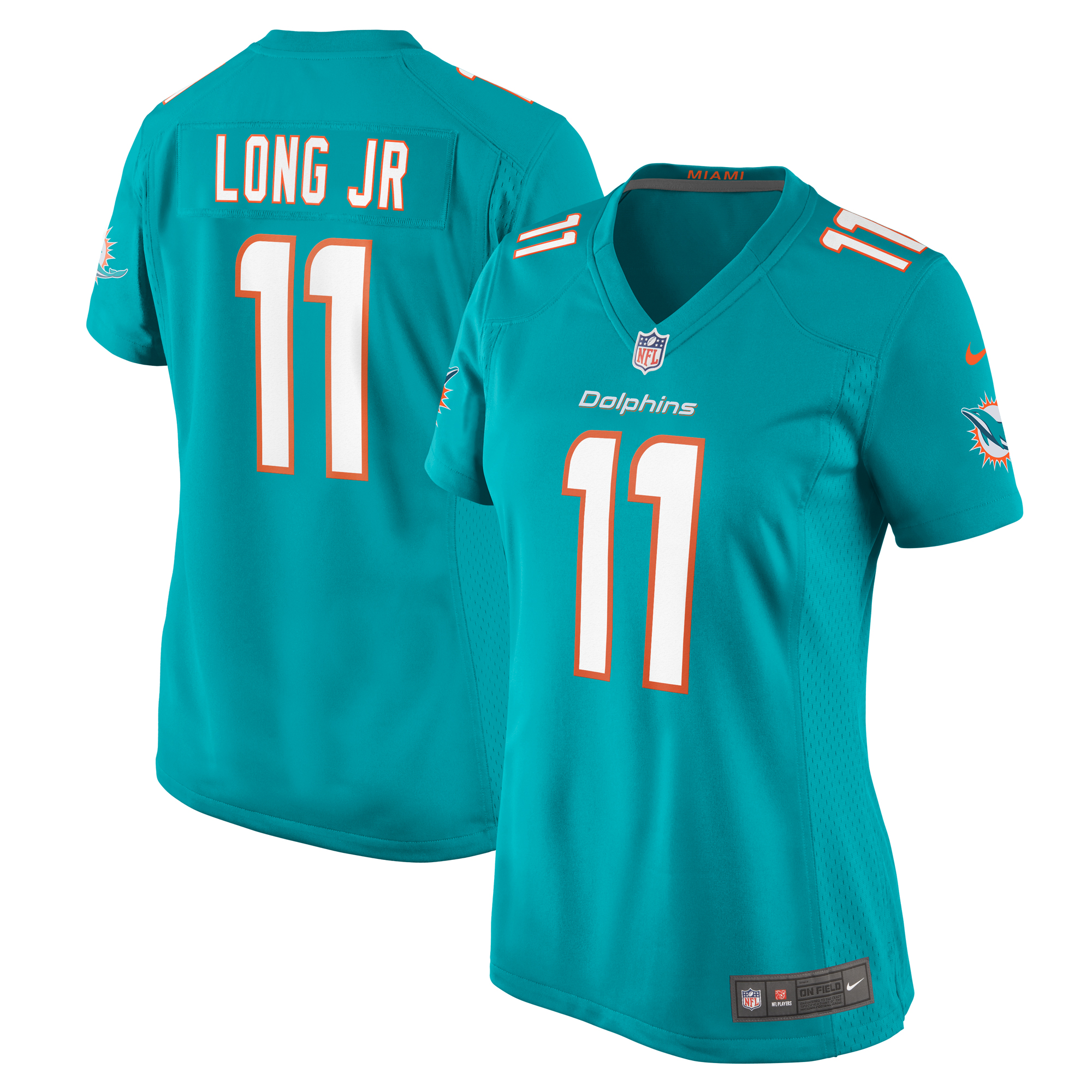 Miami Dolphins David Long Jr. Aqua Game NFL Jersey Women's