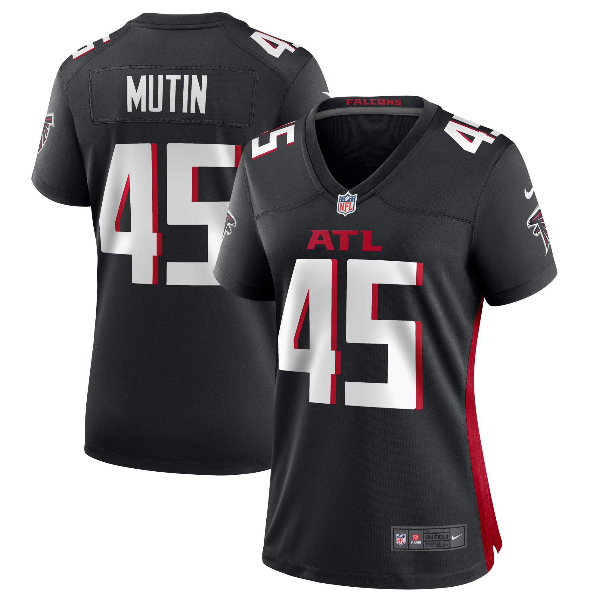 Atlanta Falcons Donavan Mutin Black Game NFL Jersey Women's