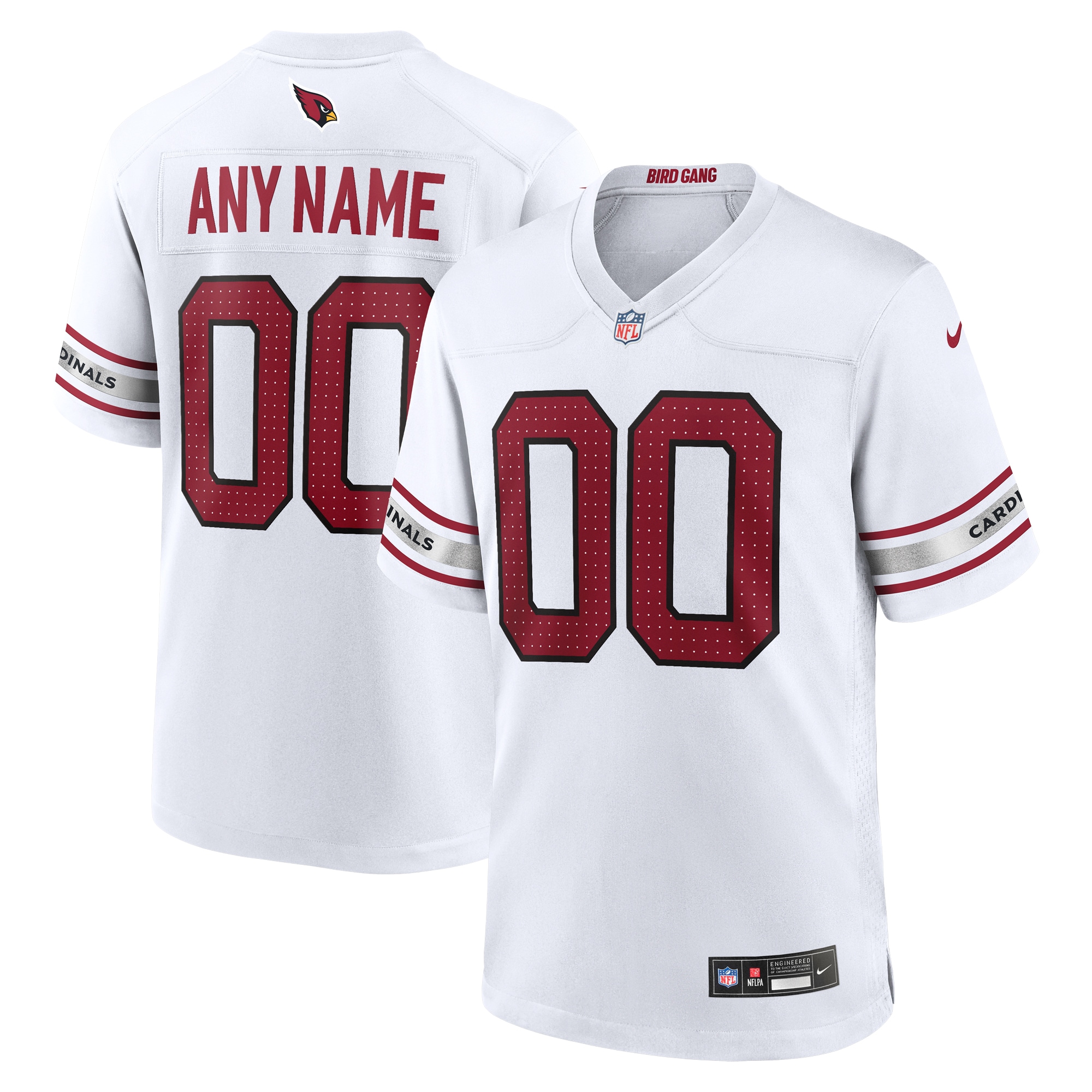 Arizona Cardinals White Custom Game NFL Jersey Men's