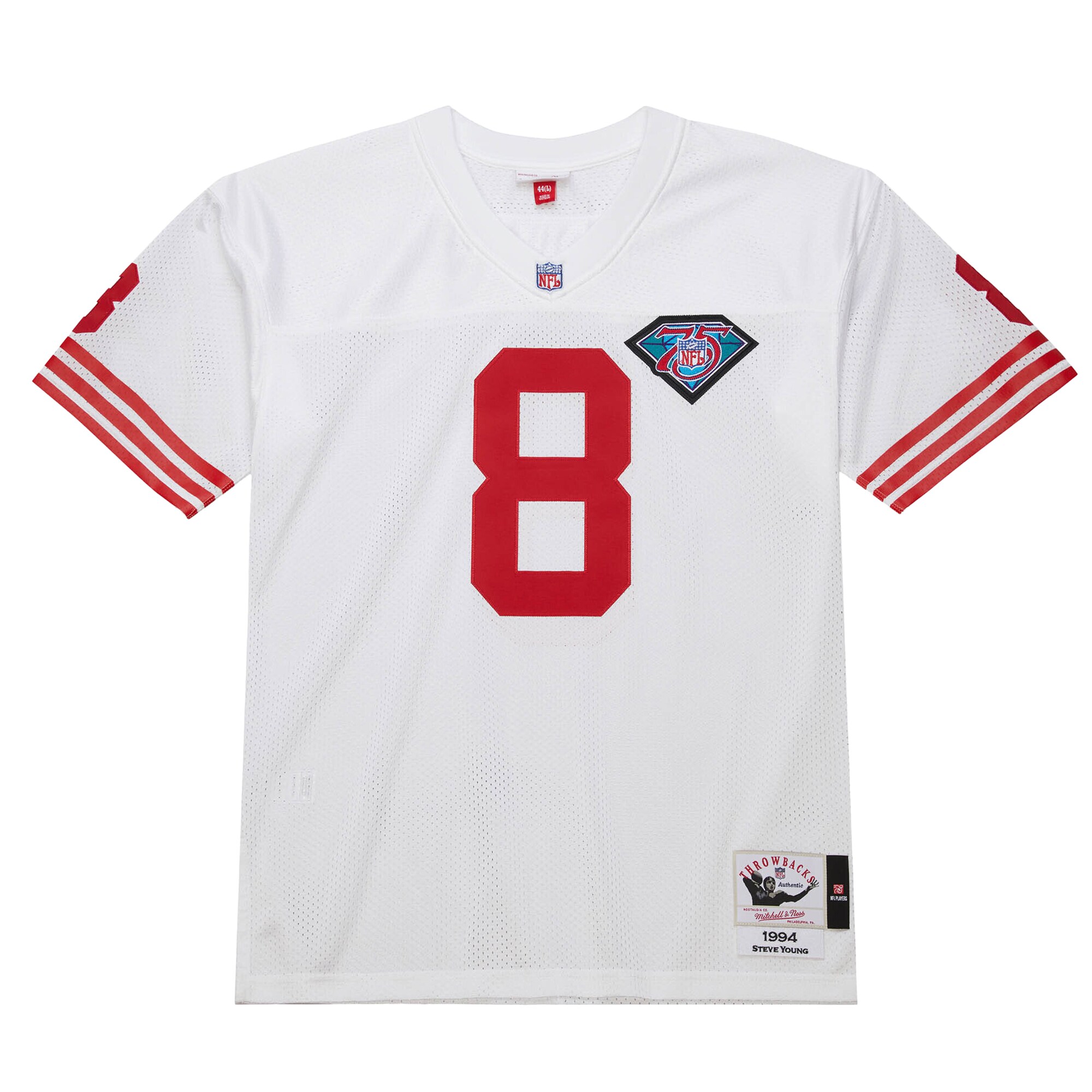 San Francisco 49ers 1994 Steve Young Mitchell Ness White Throwback Retired Player NFL Jersey Men's