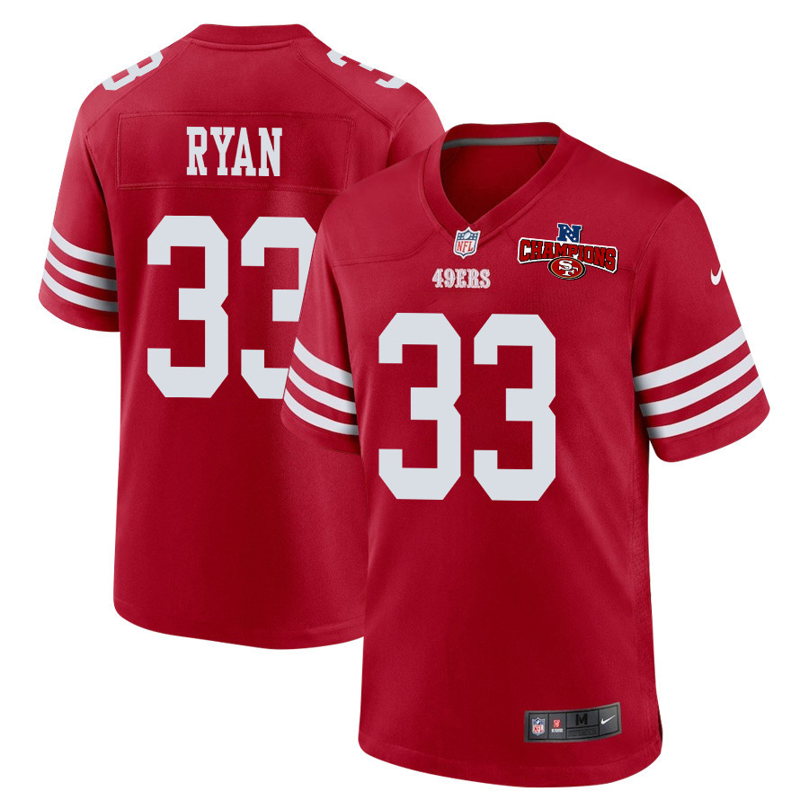 Logan Ryan 33 San Francisco 49ers NFC Champions Patch Game Scarlet NFL Jersey Men's