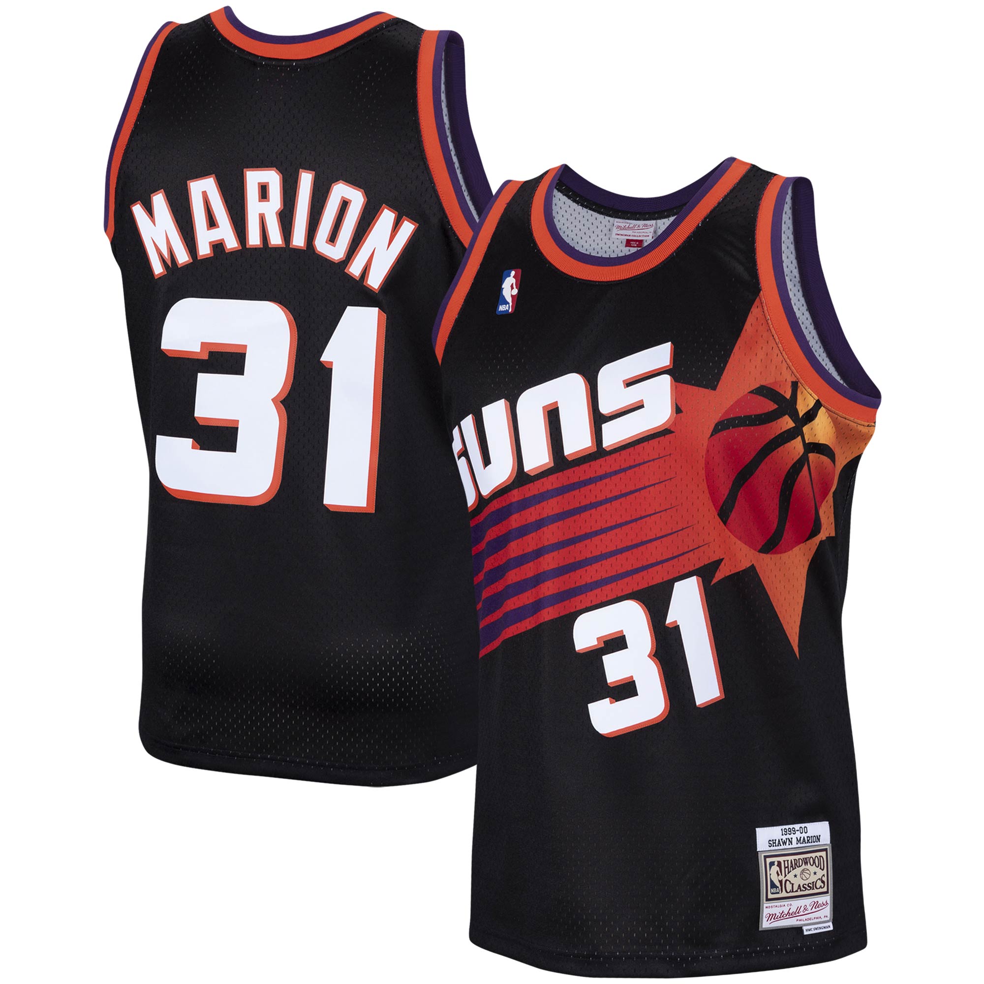 Mitchell Ness Shawn Marion Black Phoenix Suns 1999-2000 Hardwood Classics Swingman Player NBA Jersey Men's