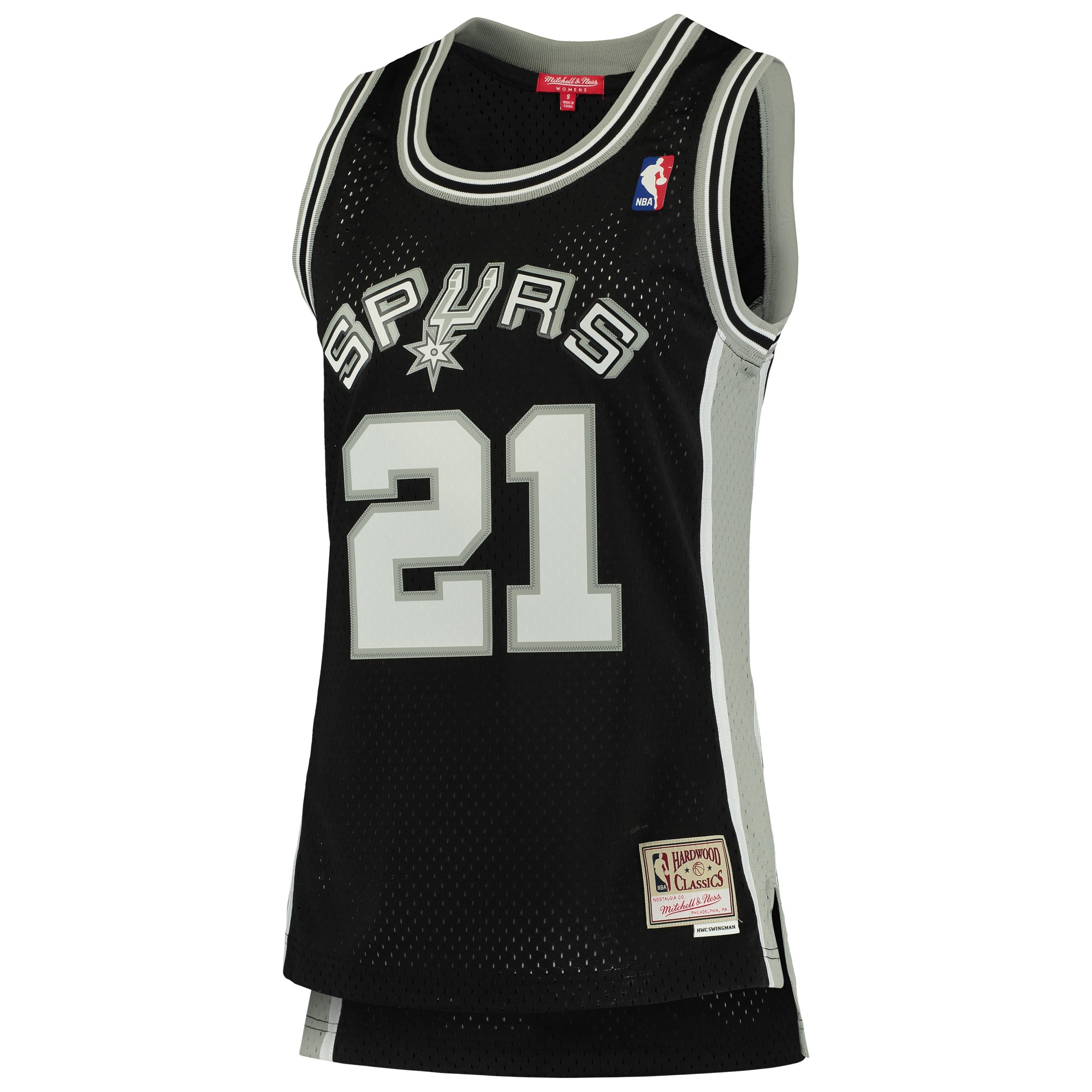 Mitchell Ness Tim Duncan Black San Antonio Spurs 1998-99 Hardwood Classics Swingman NBA Jersey Women's