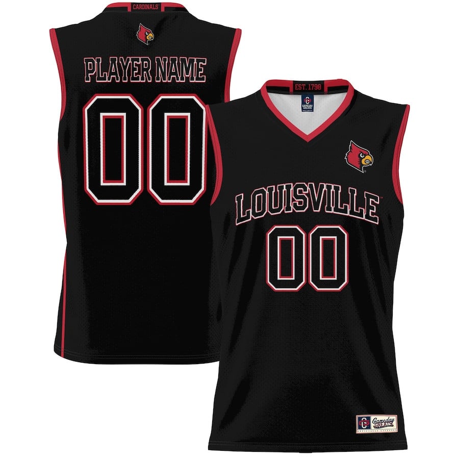 Louisville Cardinals NIL Custom Black NCAA Jersey Men's