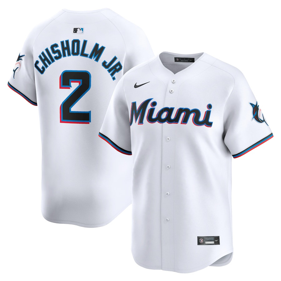 Jazz Chisholm Jr. 2 Miami Marlins Home Limited Player White MLB Jersey Men's