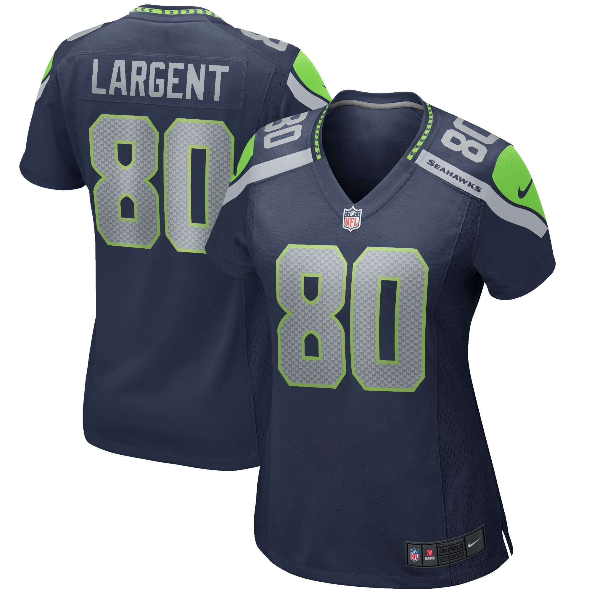 Seattle Seahawks Steve Largent College Navy Game Retired Player NFL Jersey Women's