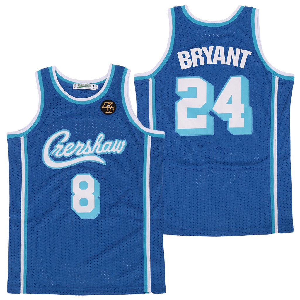 Kobe Bryant 24 Crenshaw Swingman Blue NBA Jersey Men's