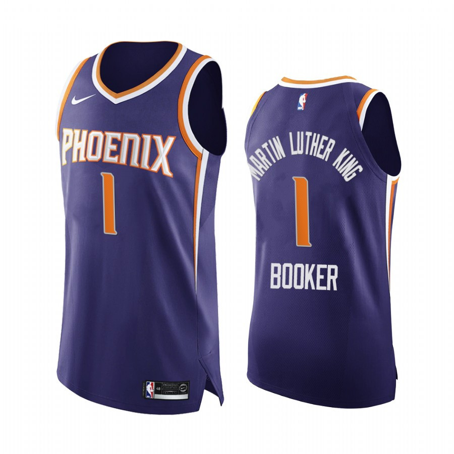 Devin Booker 1 MLK Day Phoenix Suns Honor King Purple NBA Jersey Men's