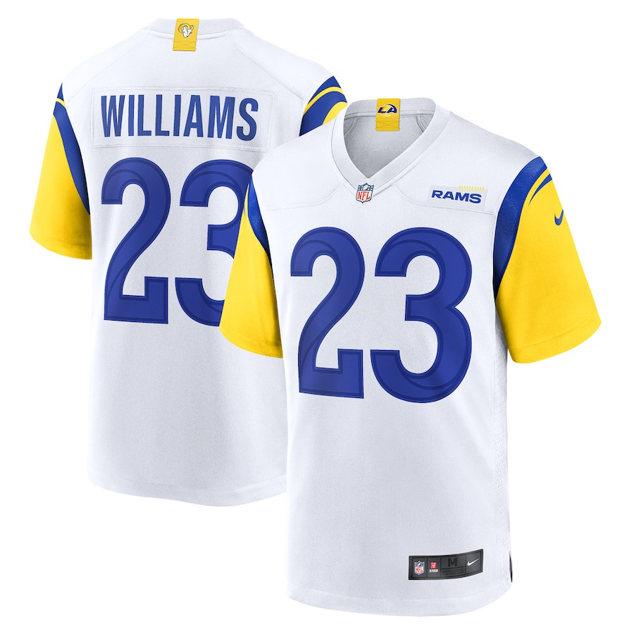 Kyren Williams 23 Los Angeles Rams Team Game White NFL Jersey Men's