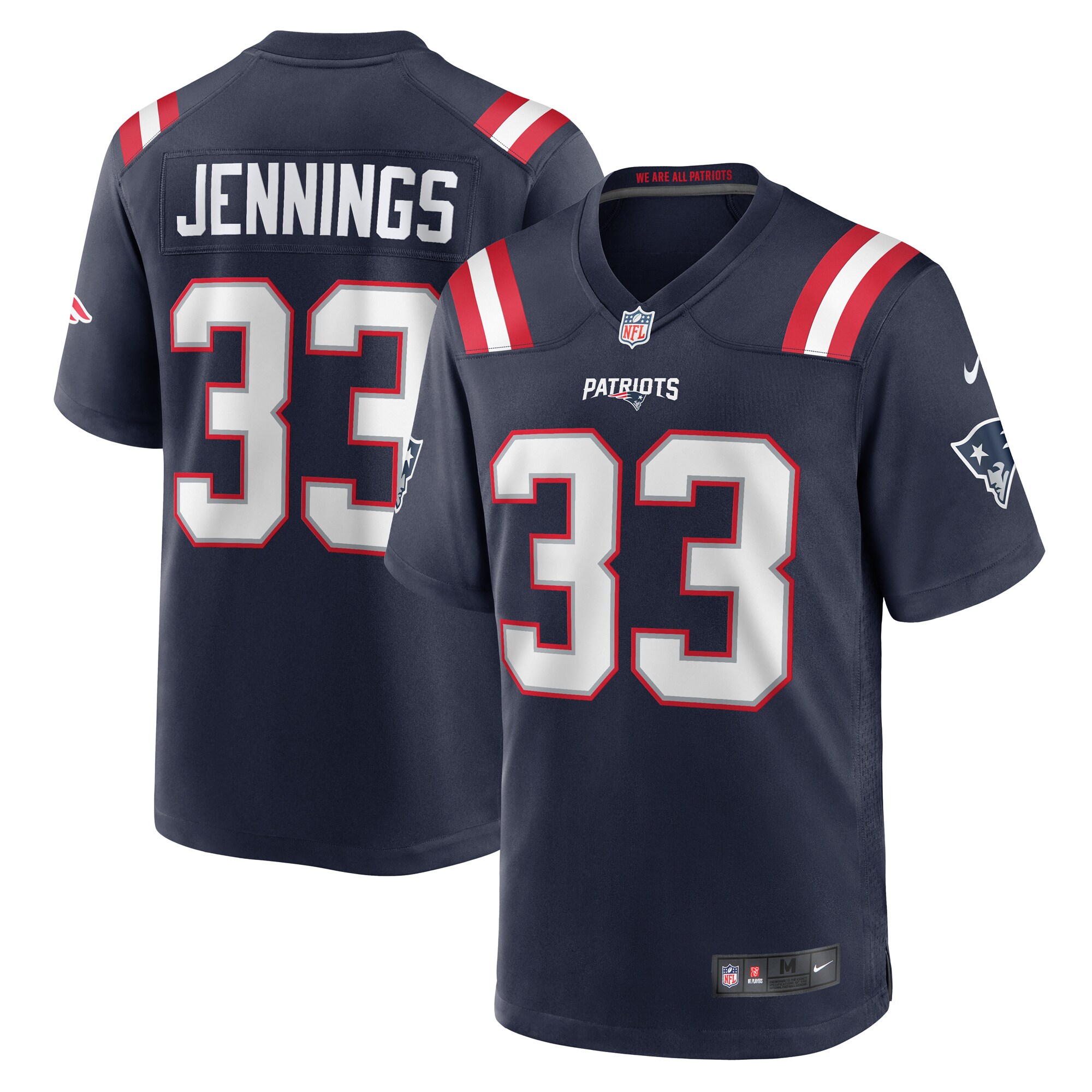 New England Patriots Anfernee Jennings Navy Team Game NFL Jersey Men's